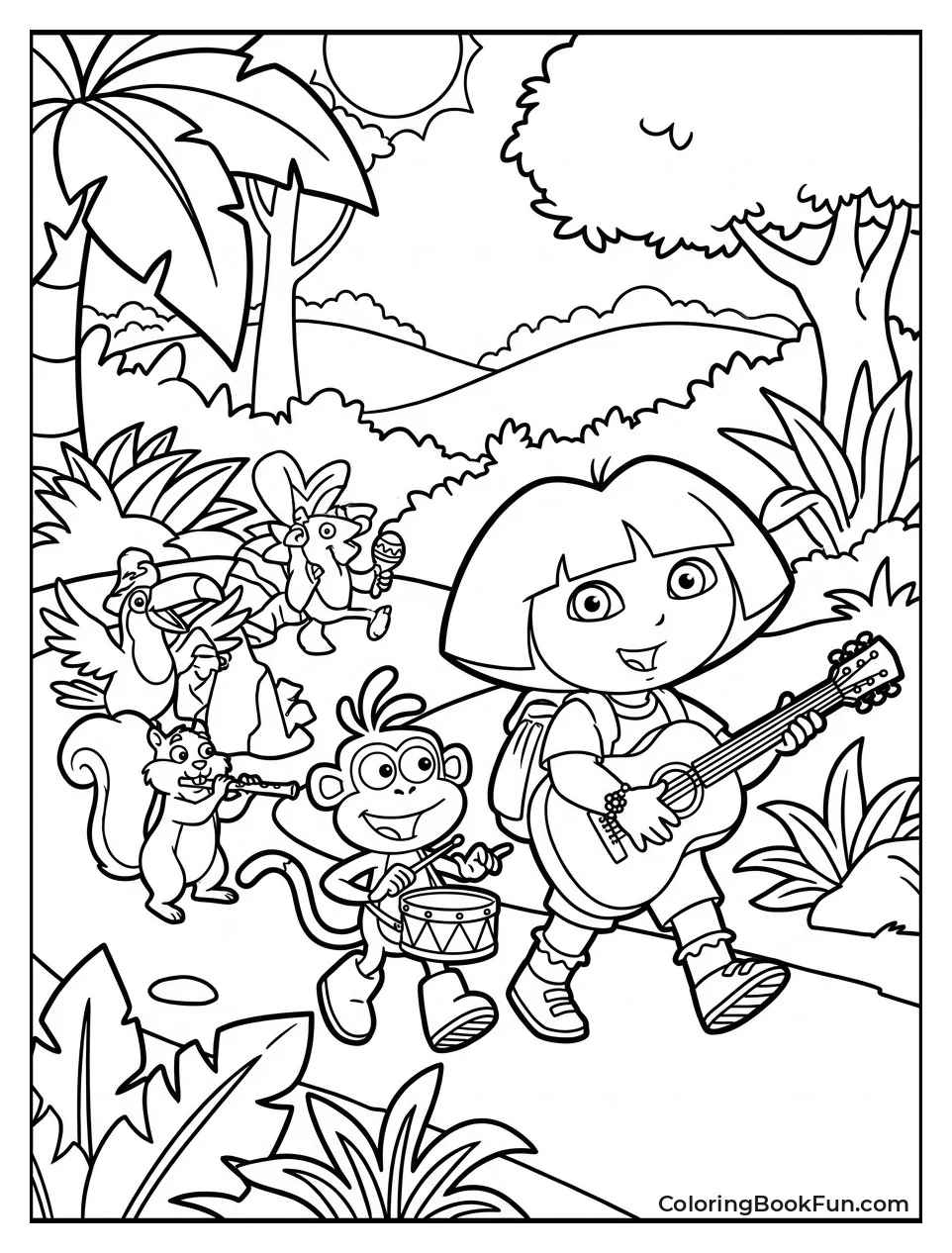 Dora and Boots Lead a Musical Parade