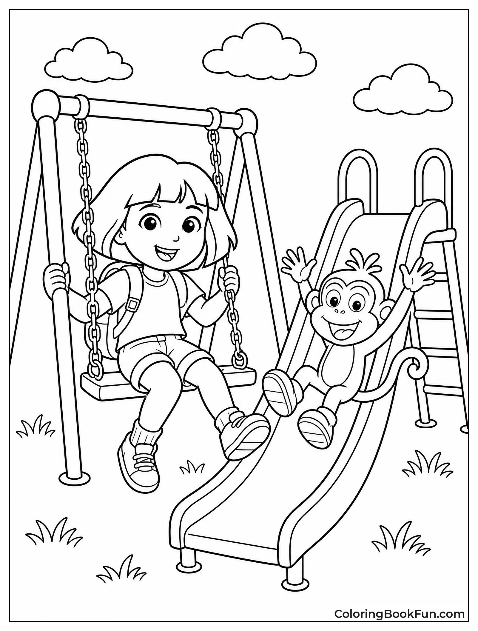 Dora and Boots Play at the Playground