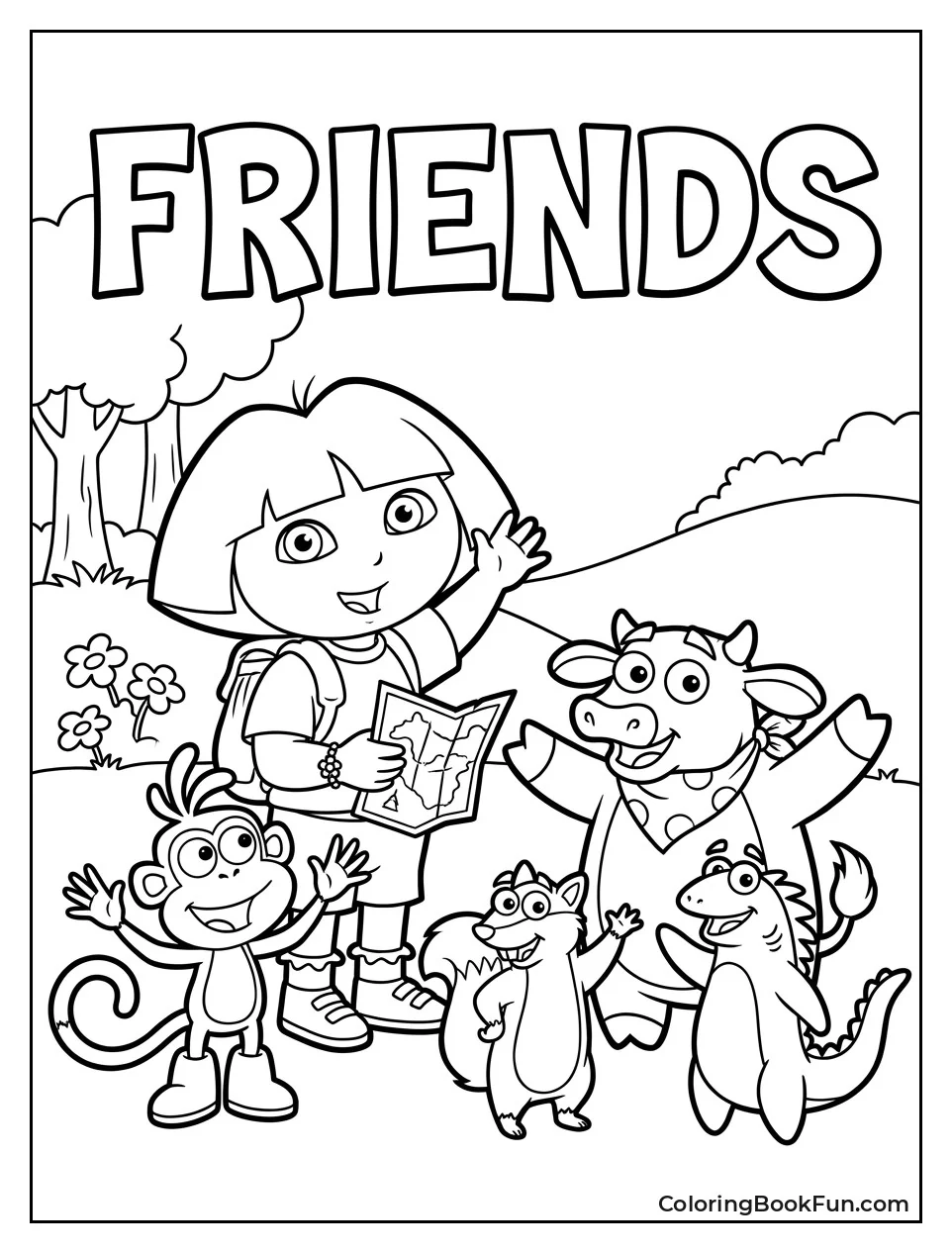 Dora Stands with Rainforest Animal Friends