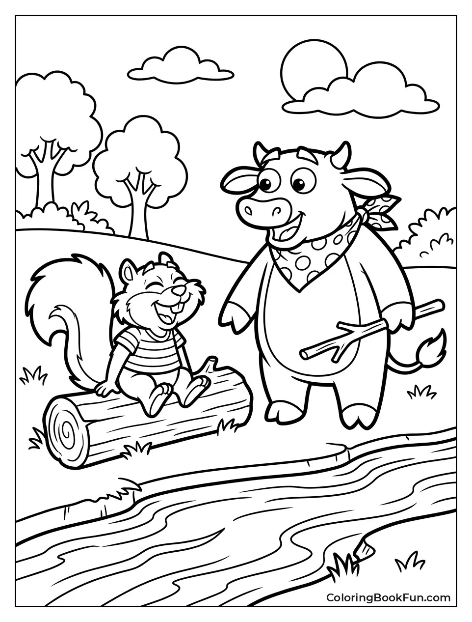 Tico and Benny Play Near the River