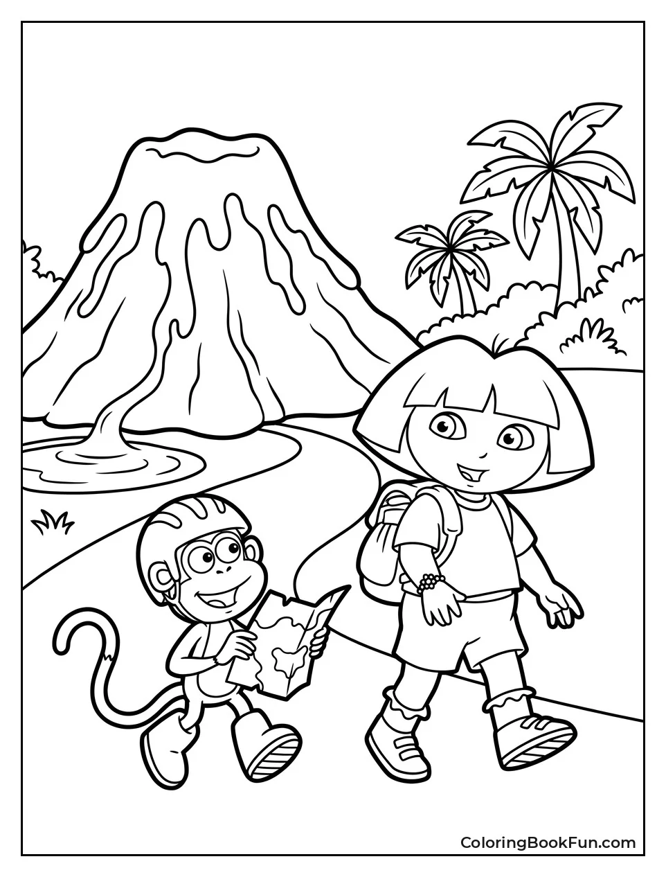Dora Explores Near a Flowing Volcano