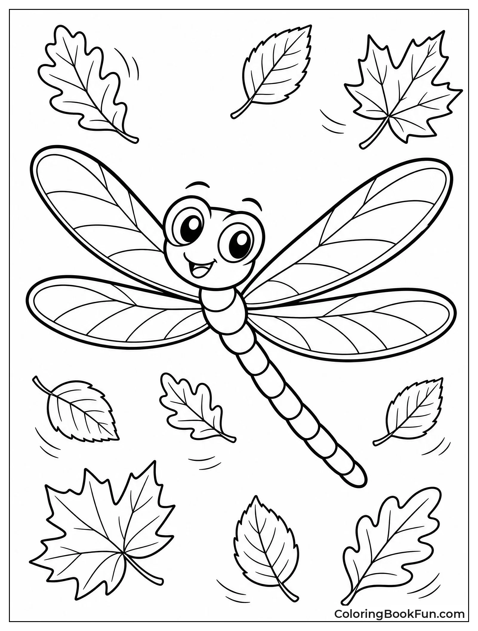 Dragonfly Flying in Autumn