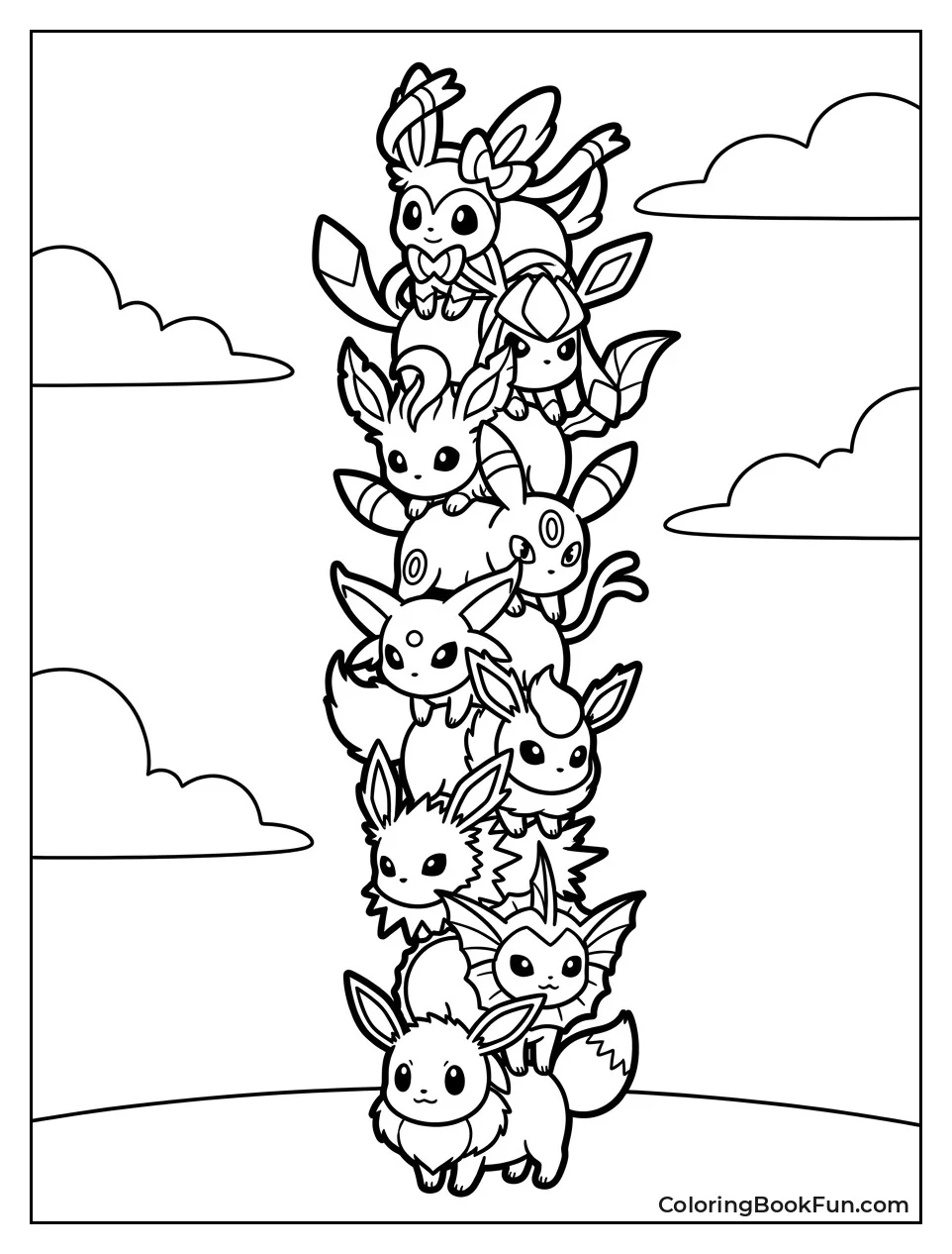 Chibi Eeveelutions Stack in Tower
