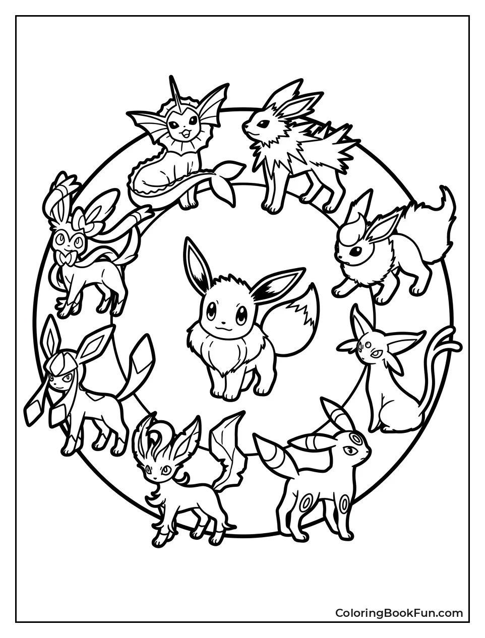 Eevee Stands in Glowing Evolution Ring