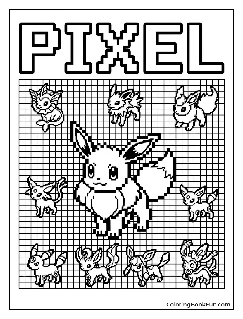 Eevee Made of Pixel Squares