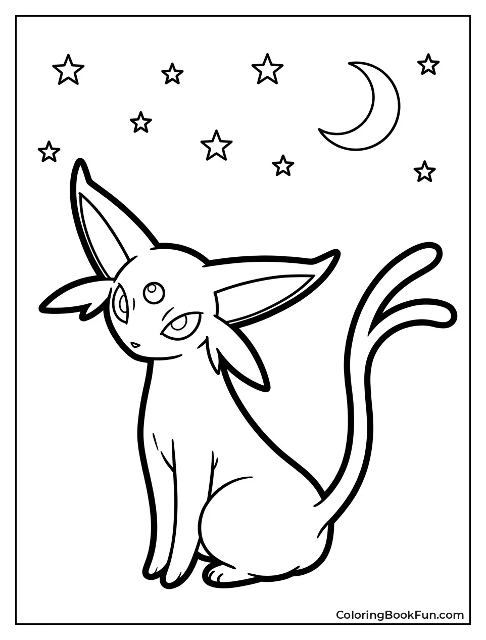 Espeon Stands Under Starry Sky