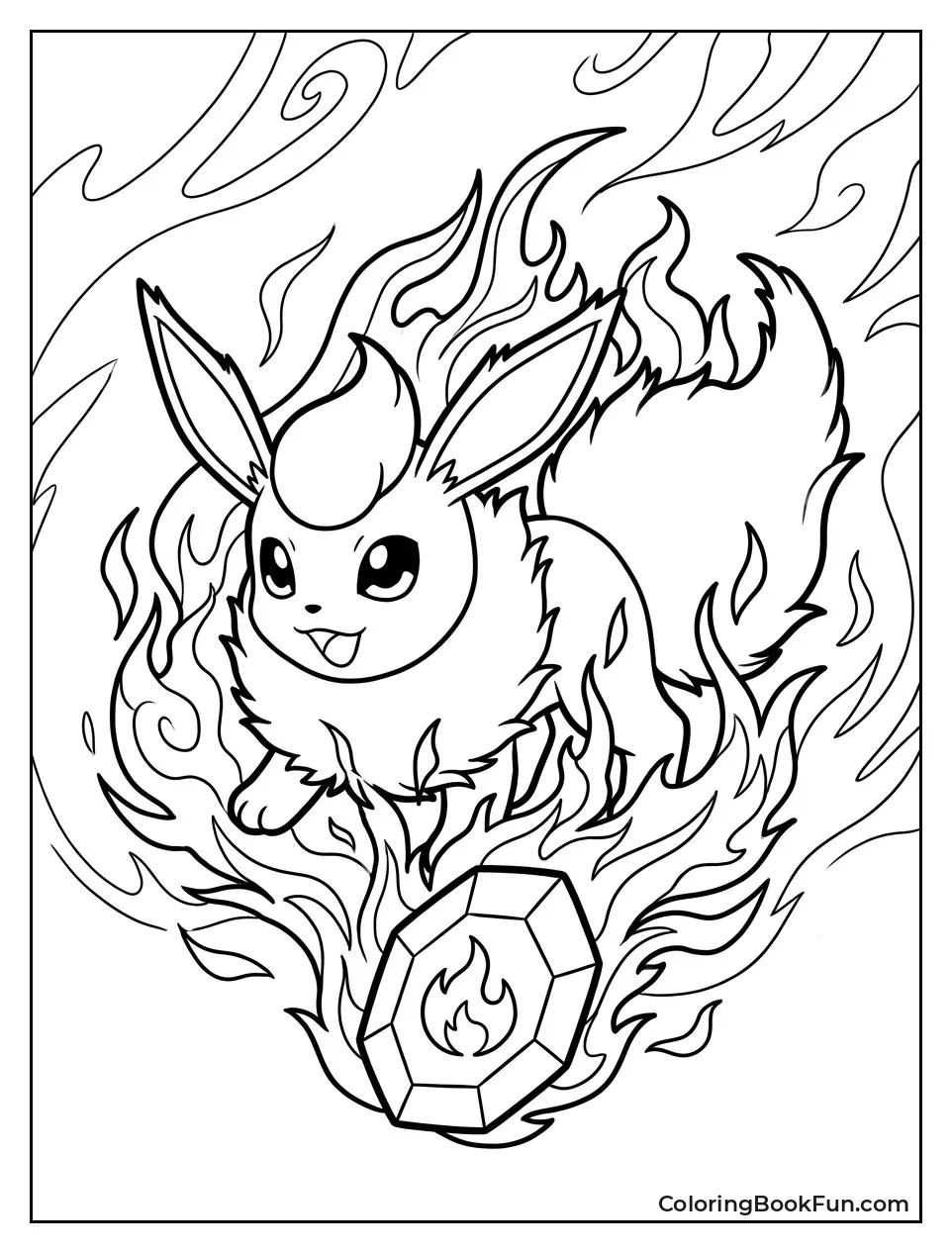 Eevee Turns into Flareon with Fire
