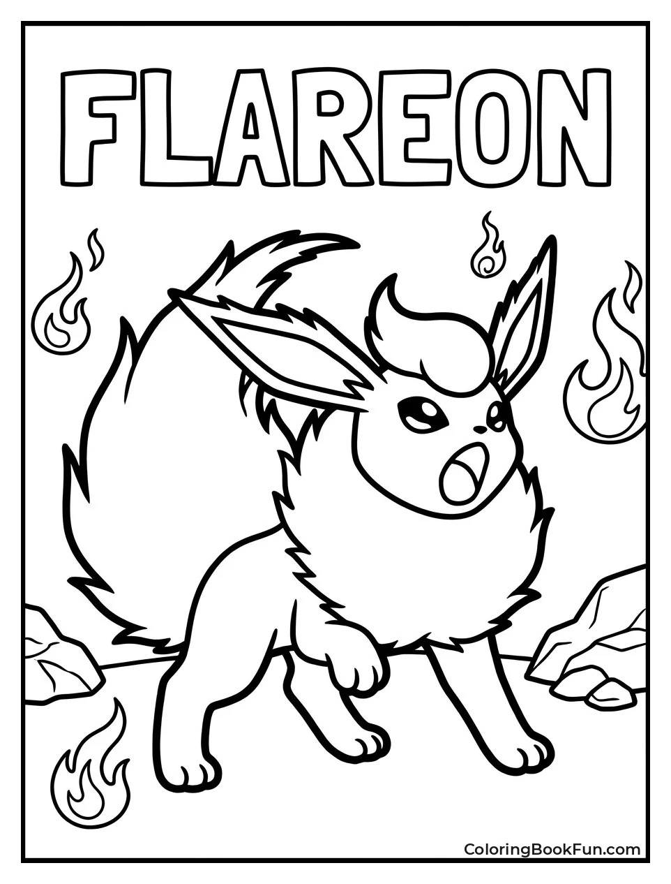 Flareon Roars with Fiery Neck