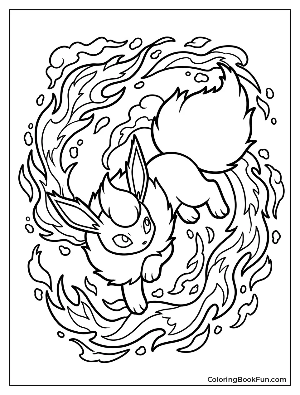 Flareon Spins Inside Swirling Flames