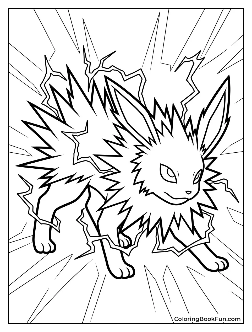 Jolteon Stands in Electric Storm