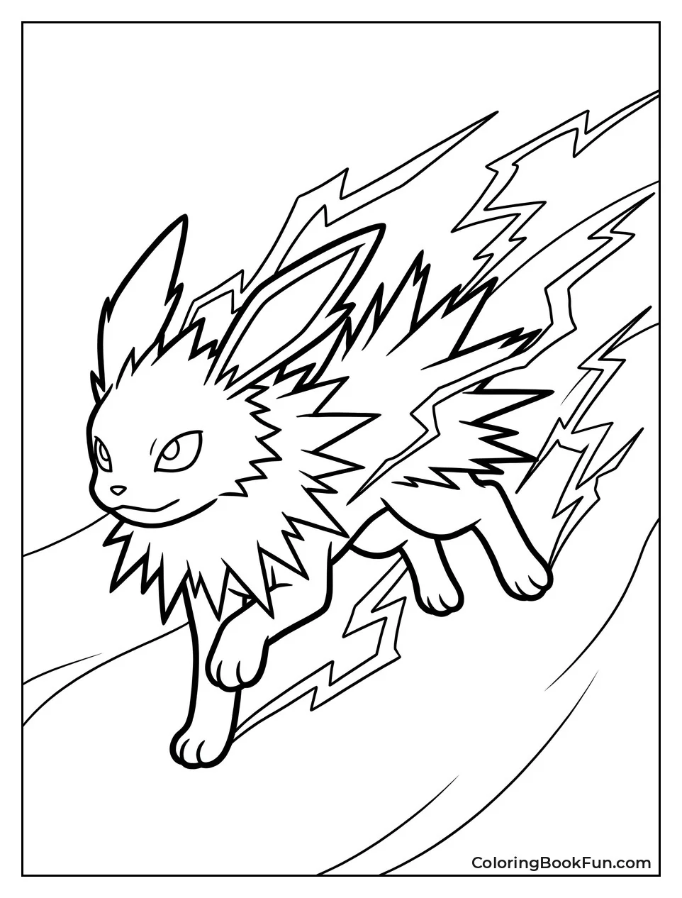 Jolteon Runs Fast with Lightning Trails