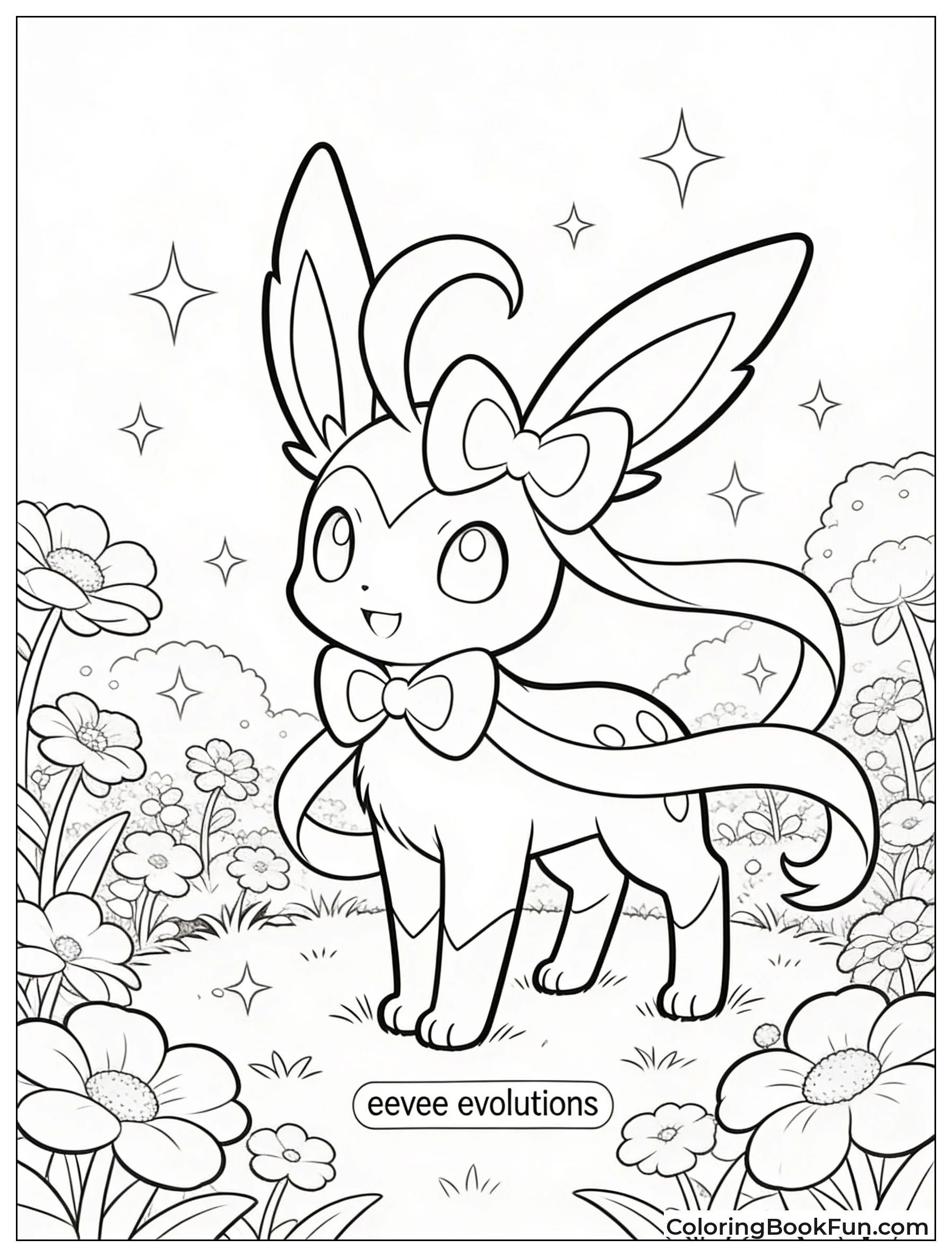 Sylveon Sits in Fairy Garden