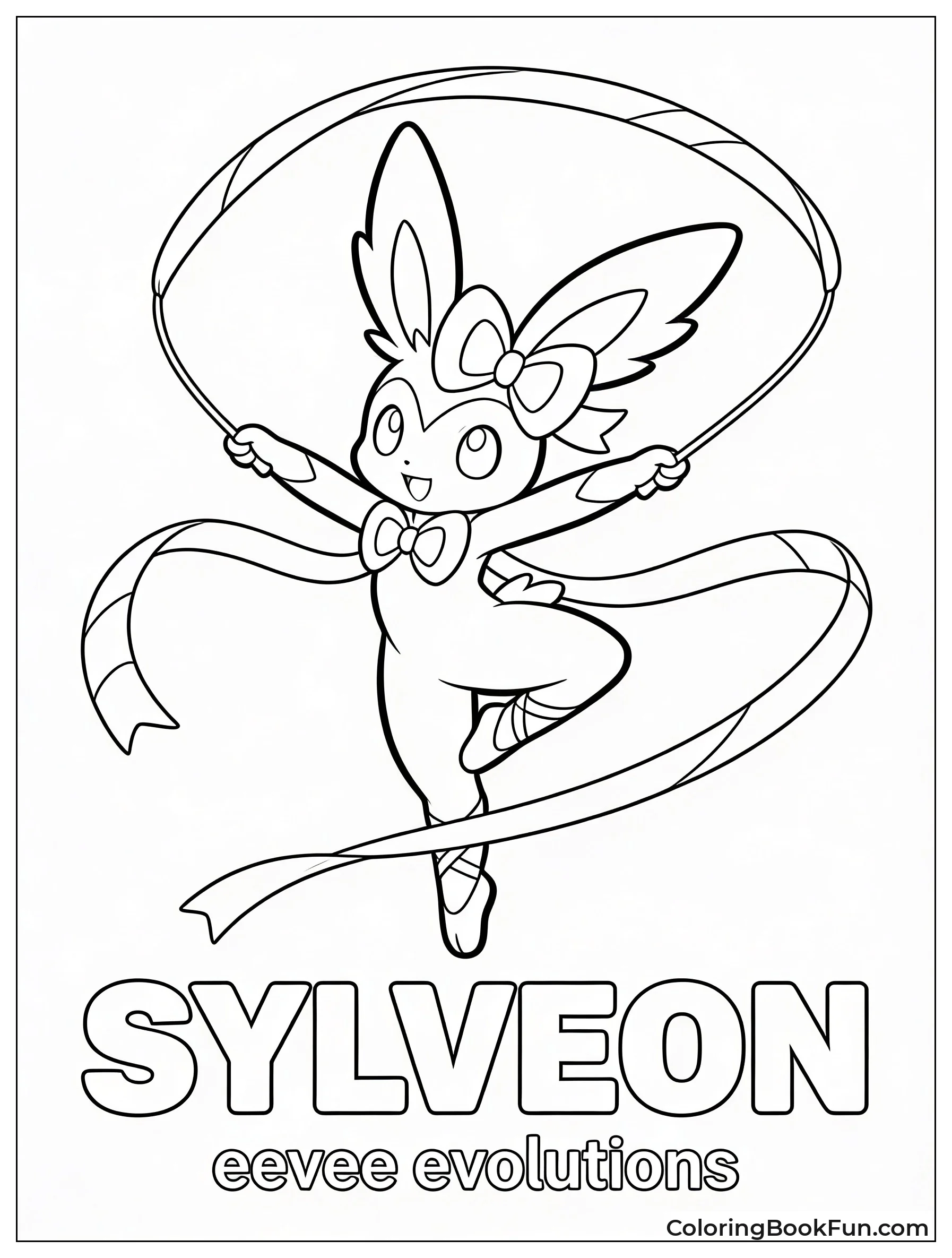 Sylveon Twirls Colorful Ribbons