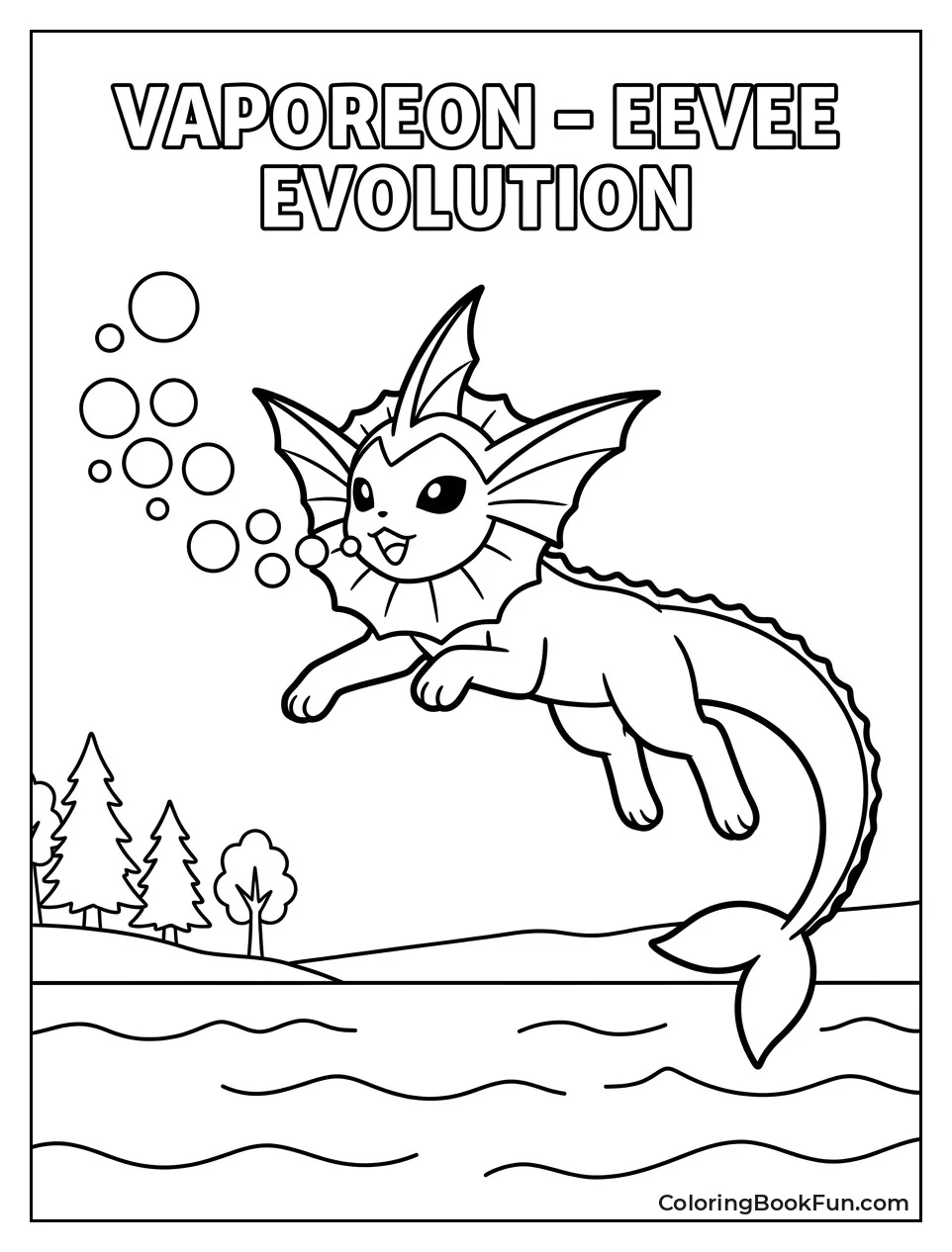 Vaporeon Jumps Out Blowing Bubbles