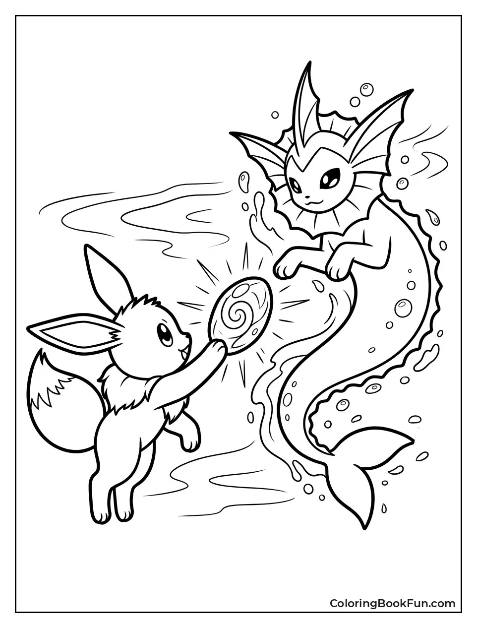 Eevee Touches Glowing Water Stone