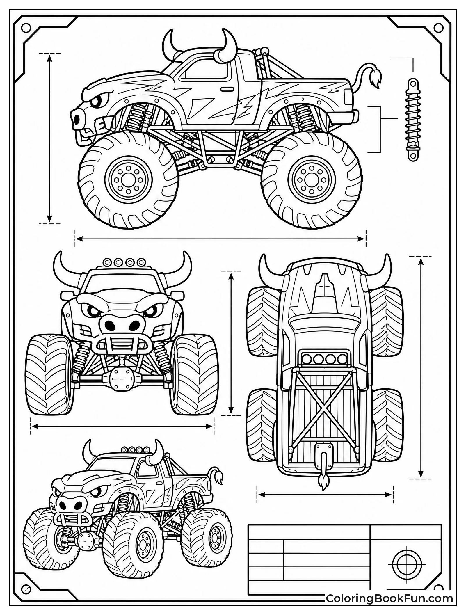 Blueprint Drawing of the Truck