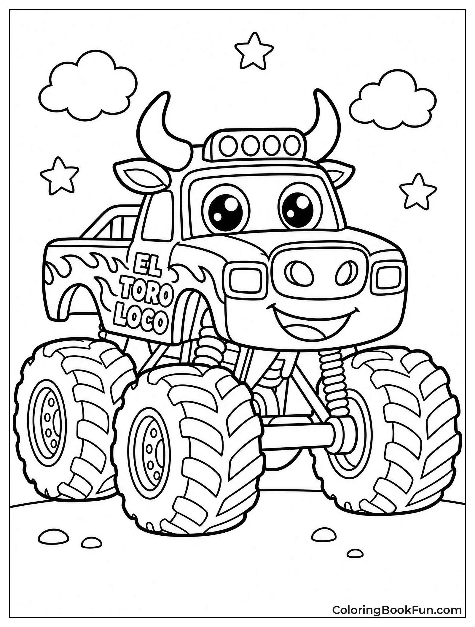 Cute Kawaii Truck with Big Eyes