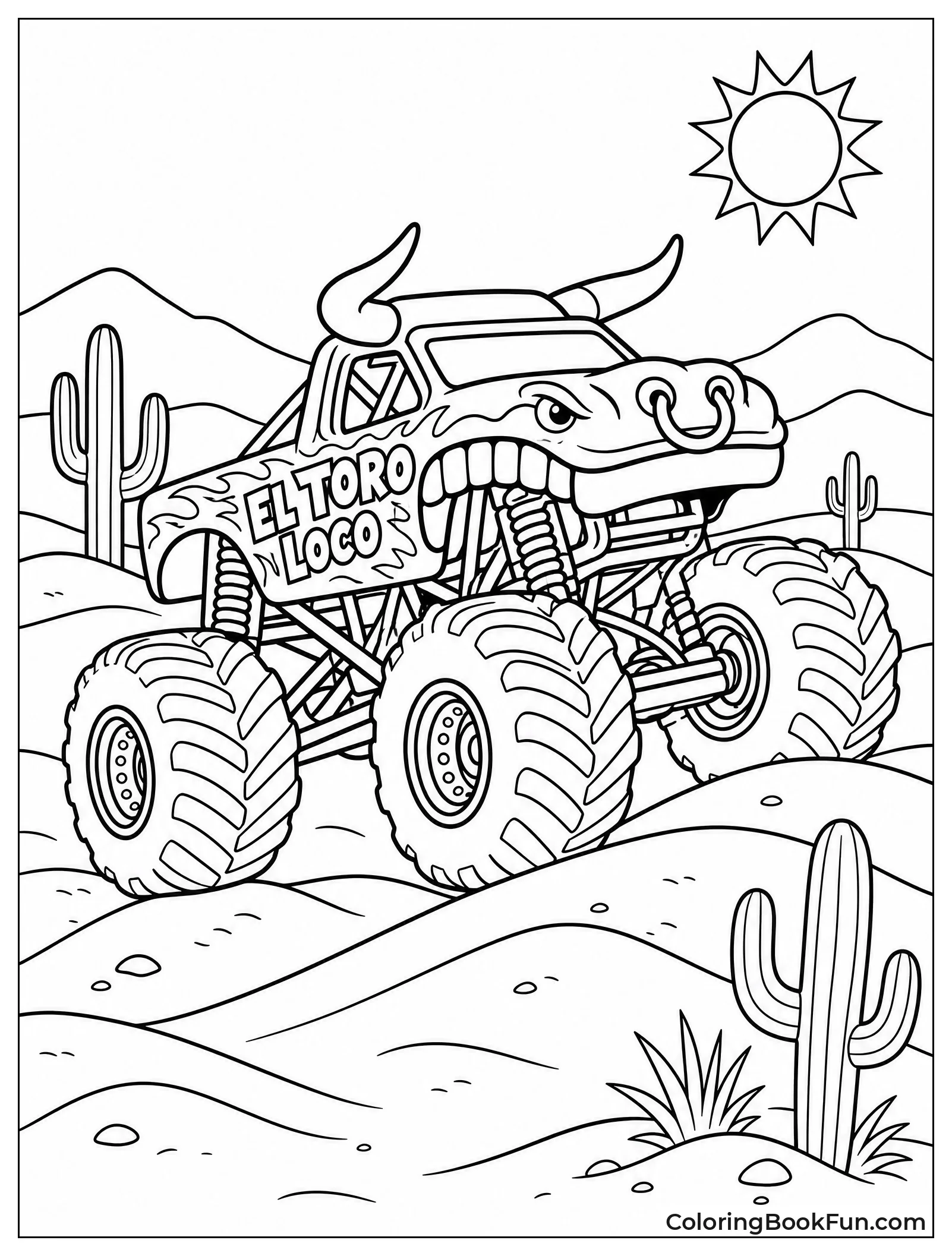 Truck Driving on Desert Dunes
