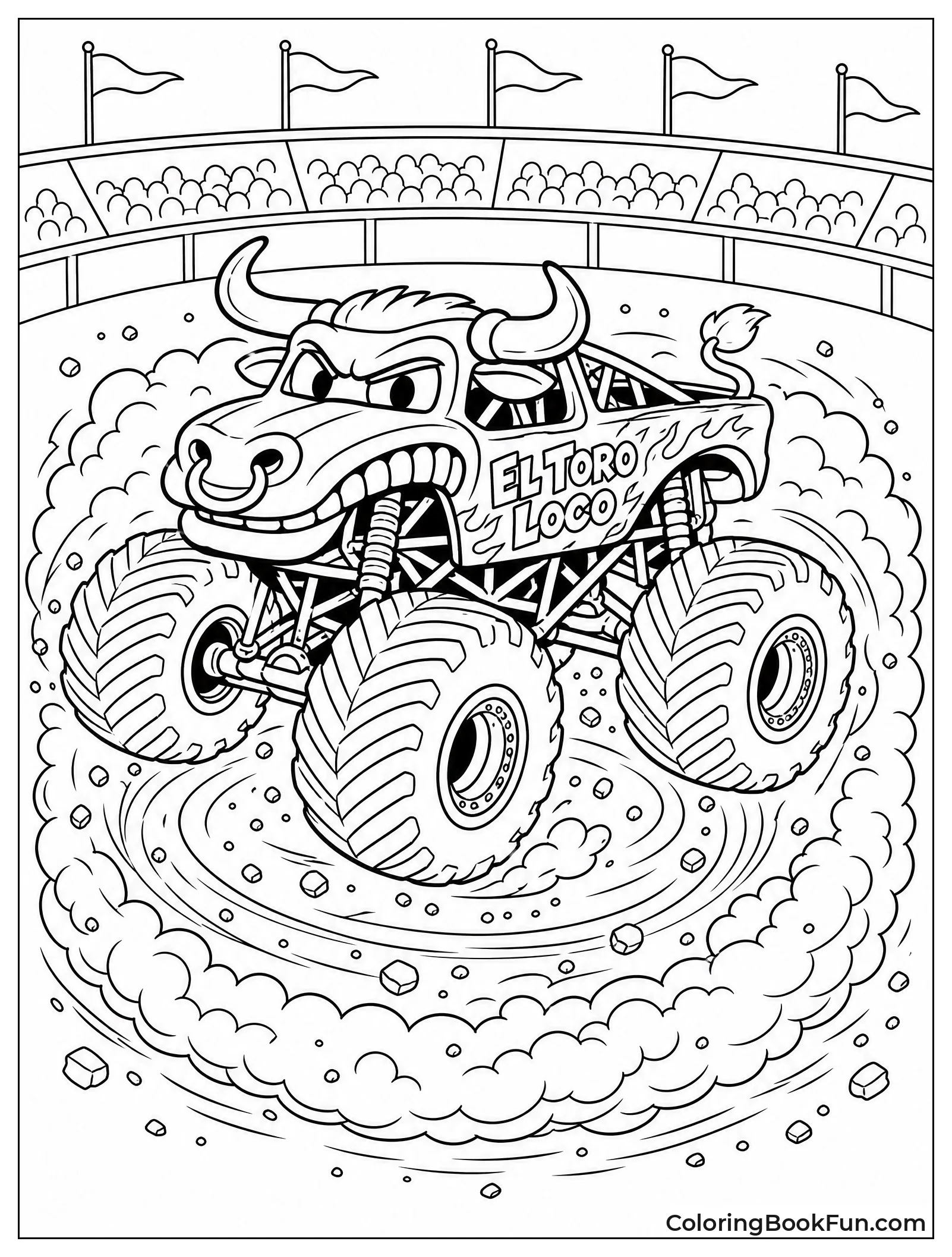 Truck Spinning in a Big Swirl