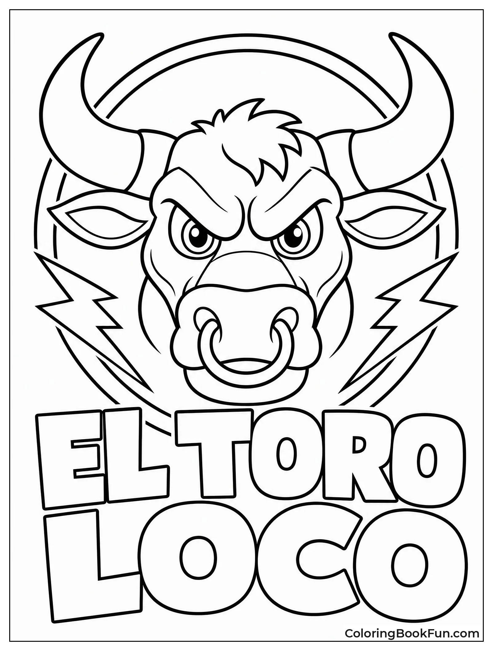 Bull Logo Ready to Color