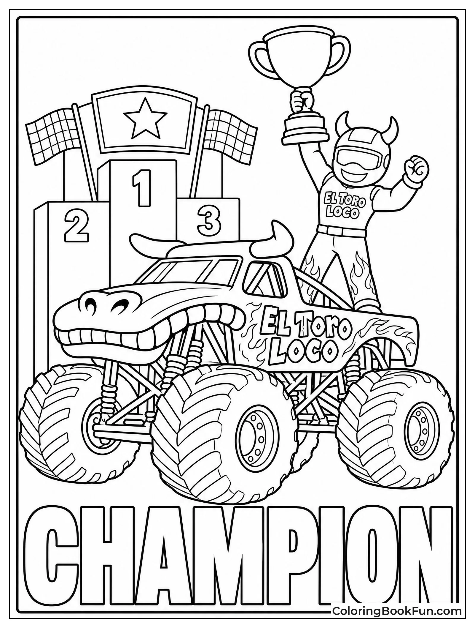 Truck Parked at Victory Podium