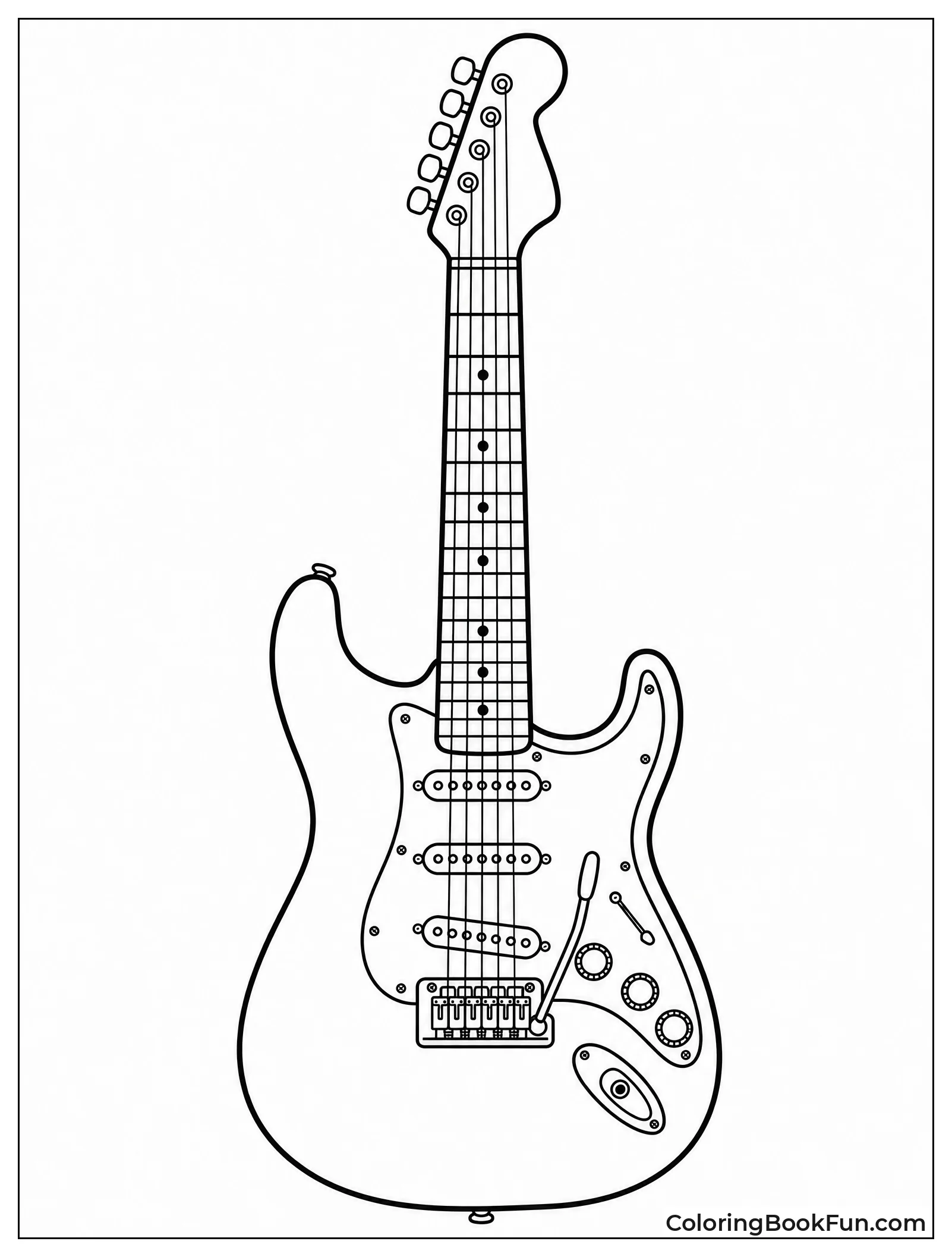 Clean Outline of Electric Guitar