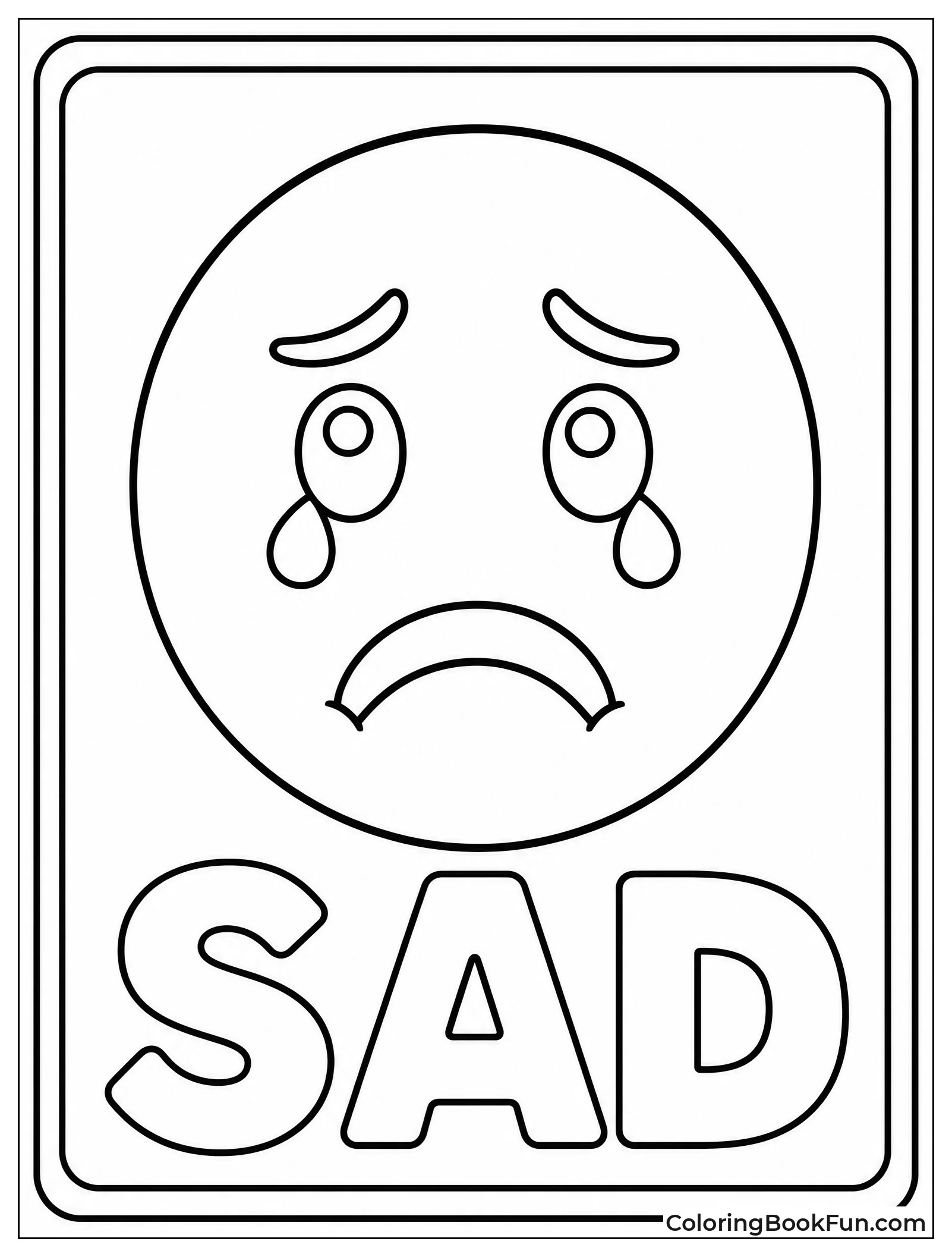 Sad Face Flashcard