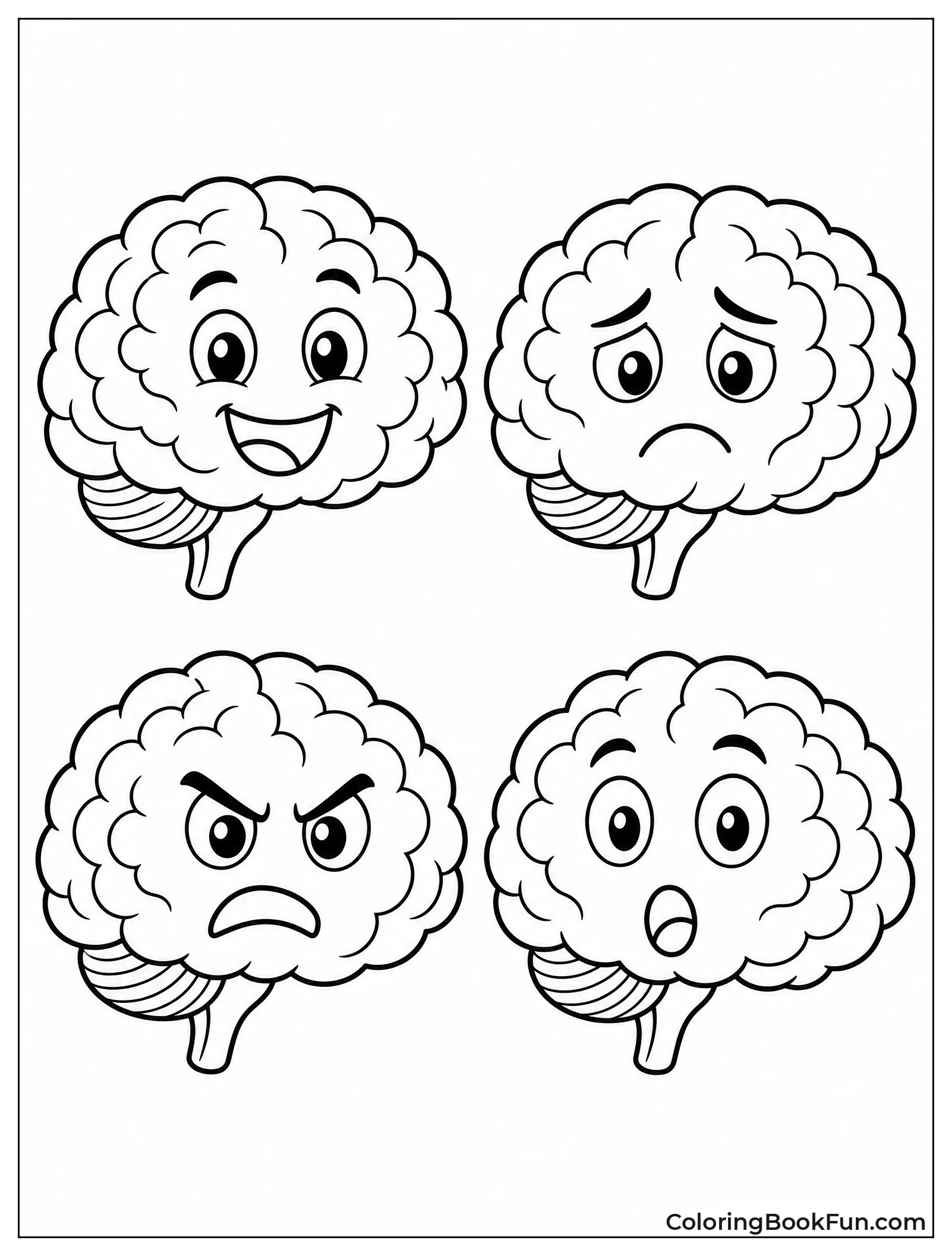 Brains Showing Different Emotions