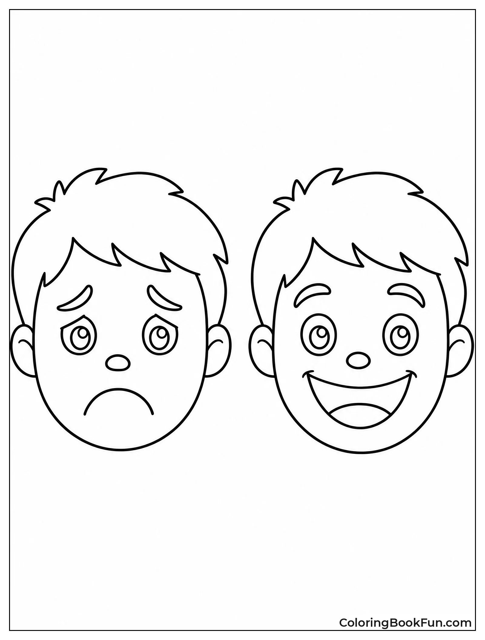 Faces Changing from Frown to Smile