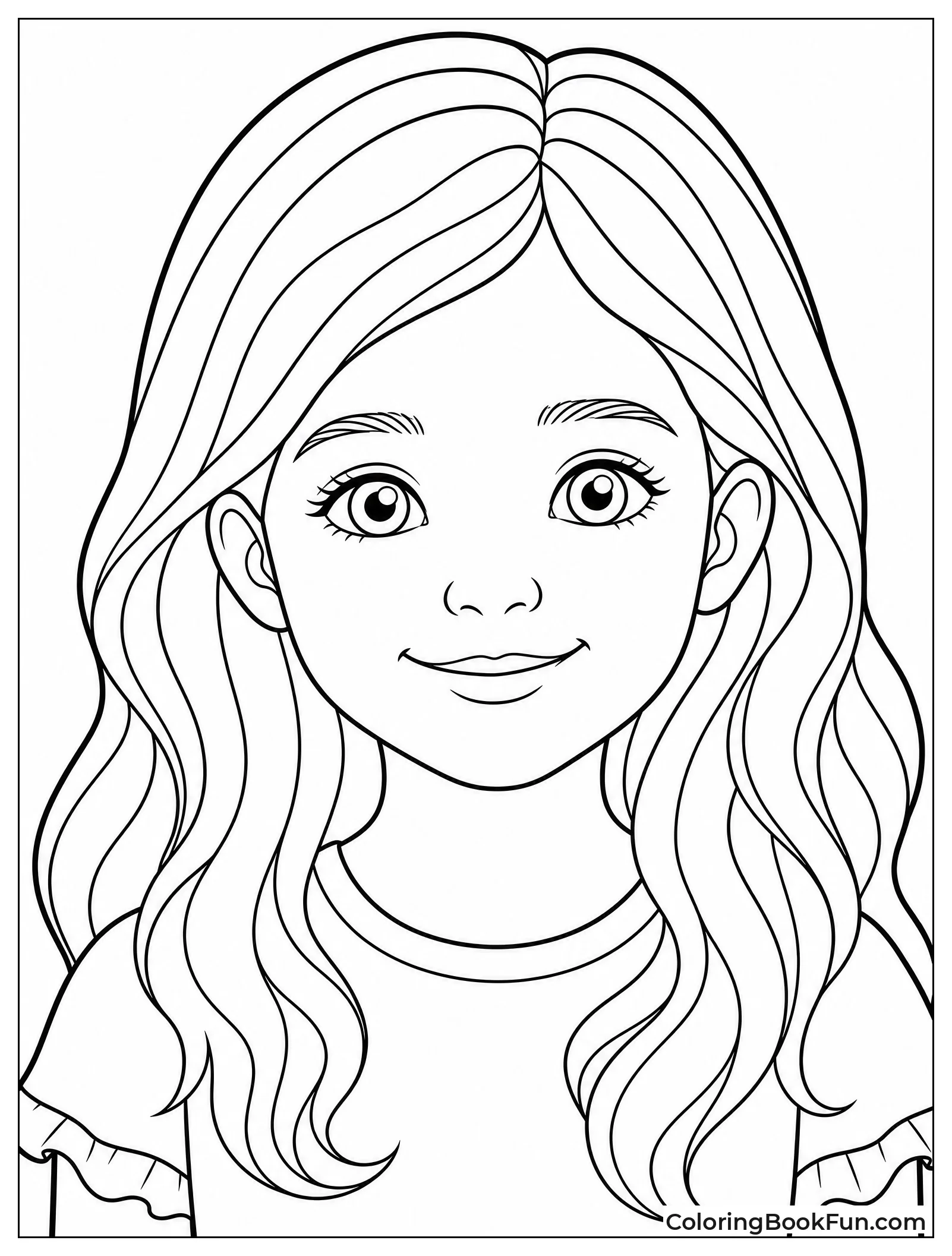 Realistic Girl Face Portrait