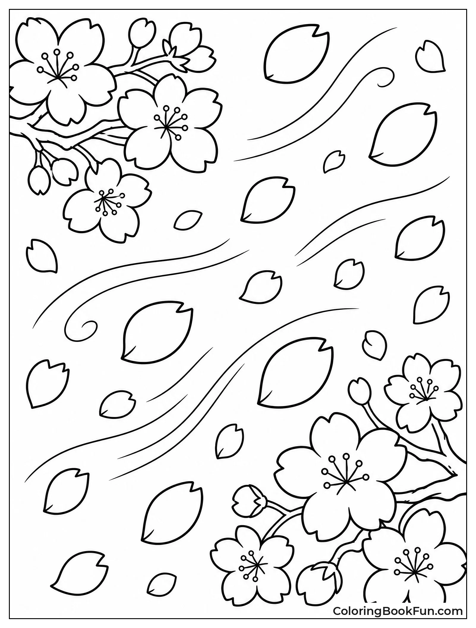 Swirling Falling Blossom Petals