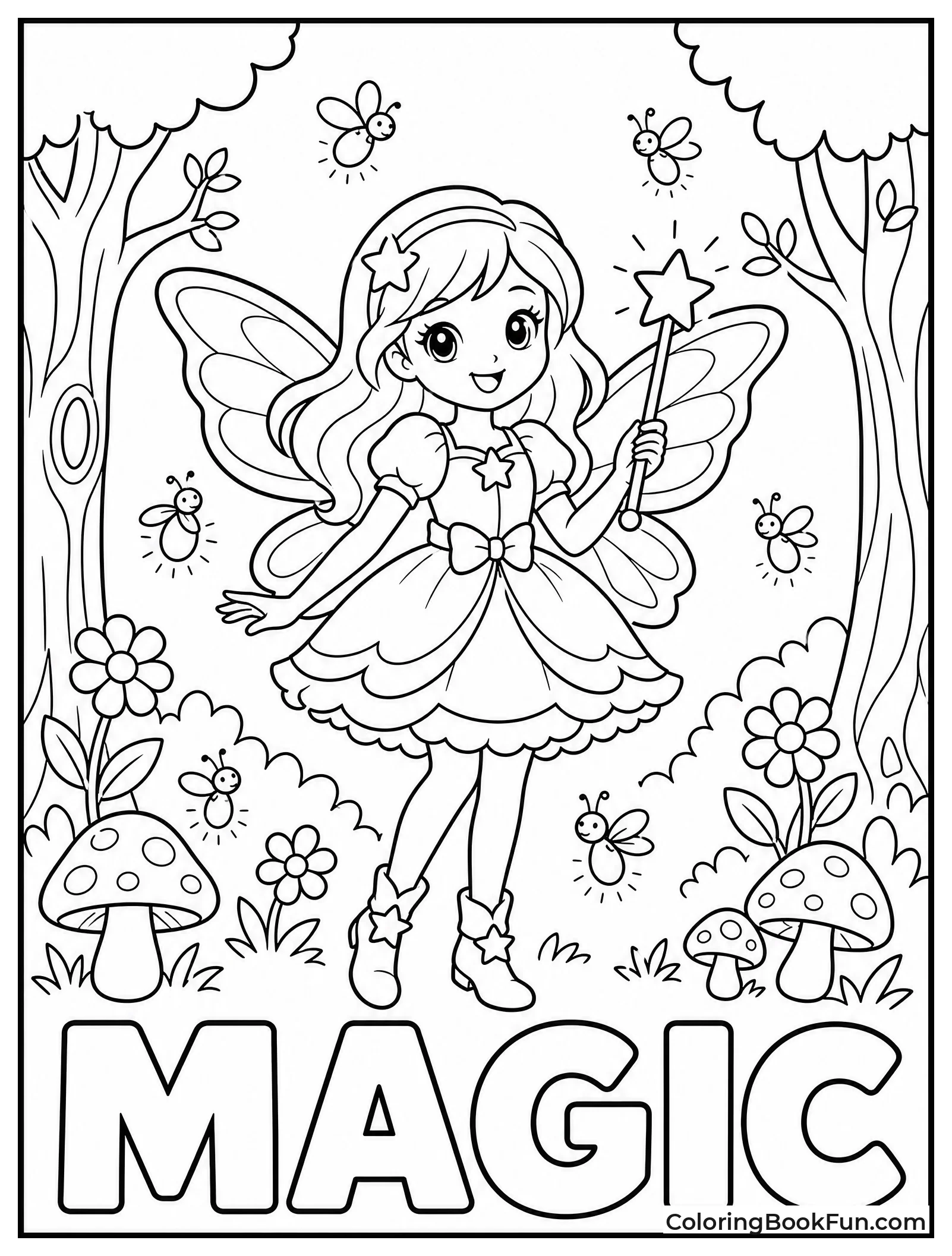 Fairy Girl with Glowing Wings