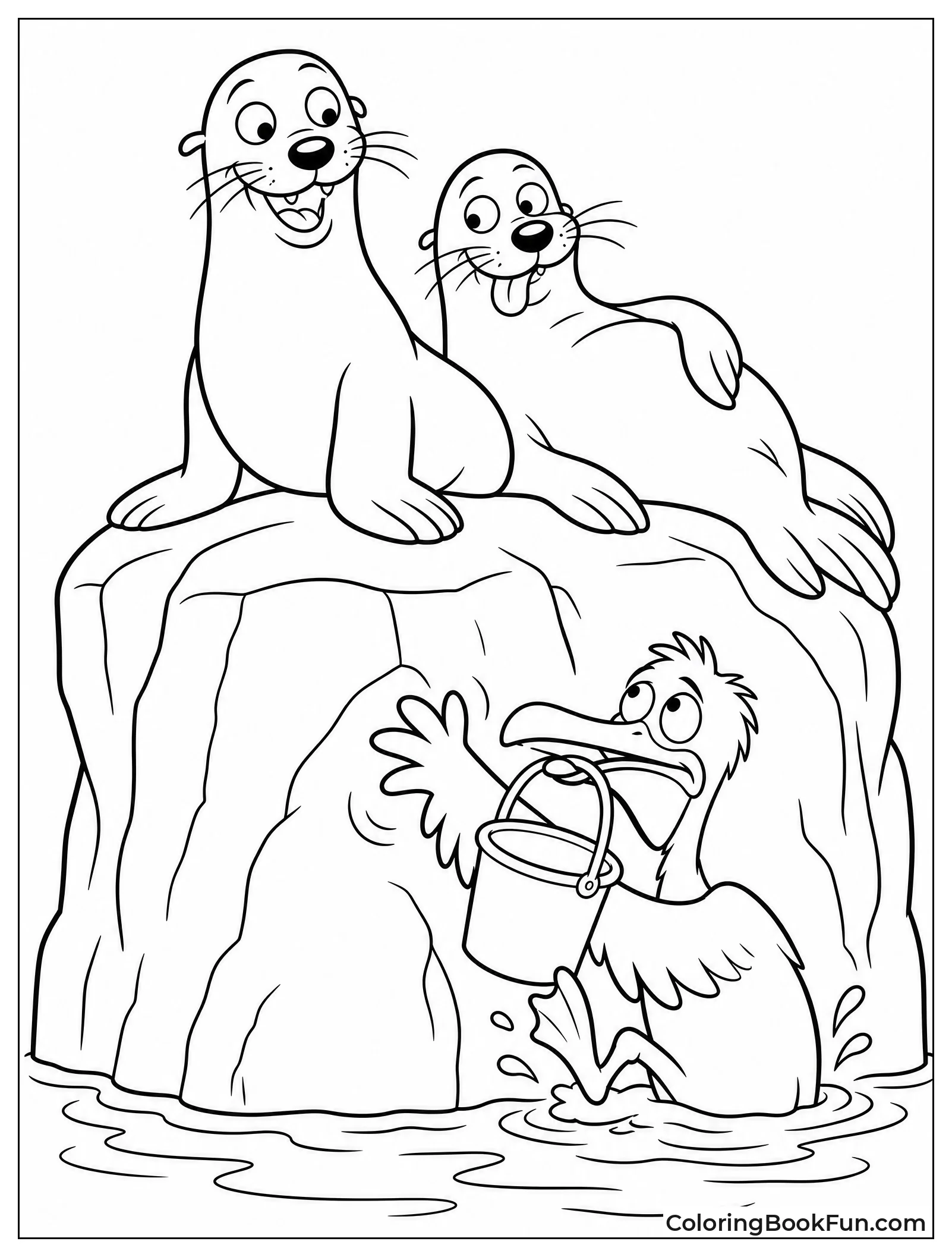 Fluke and Rudder on Rock with Gerald