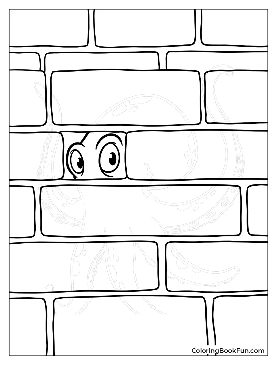 Hank Blending into Colorful Brick Wall