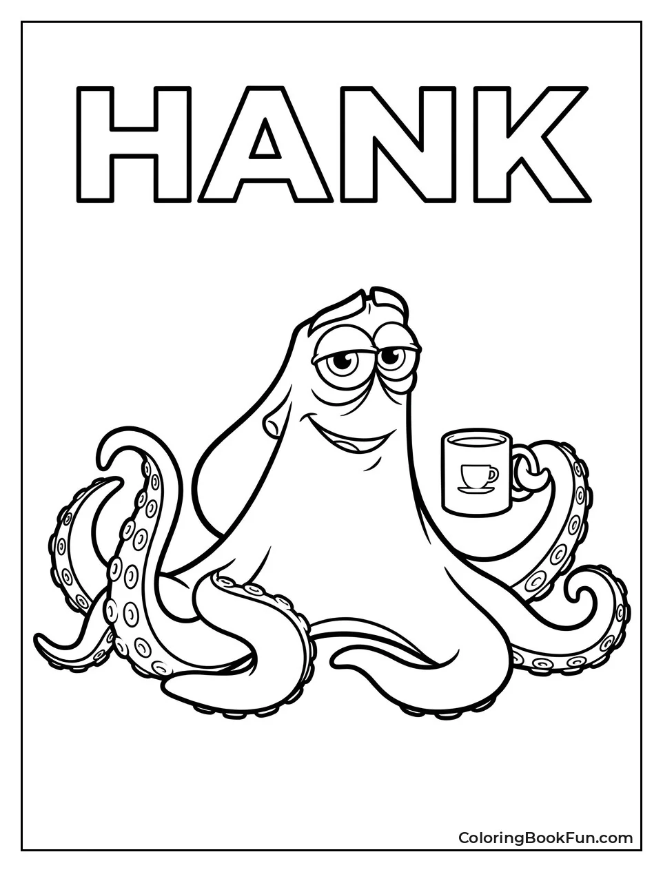 Hank Holding Coffee Cup with Tentacles