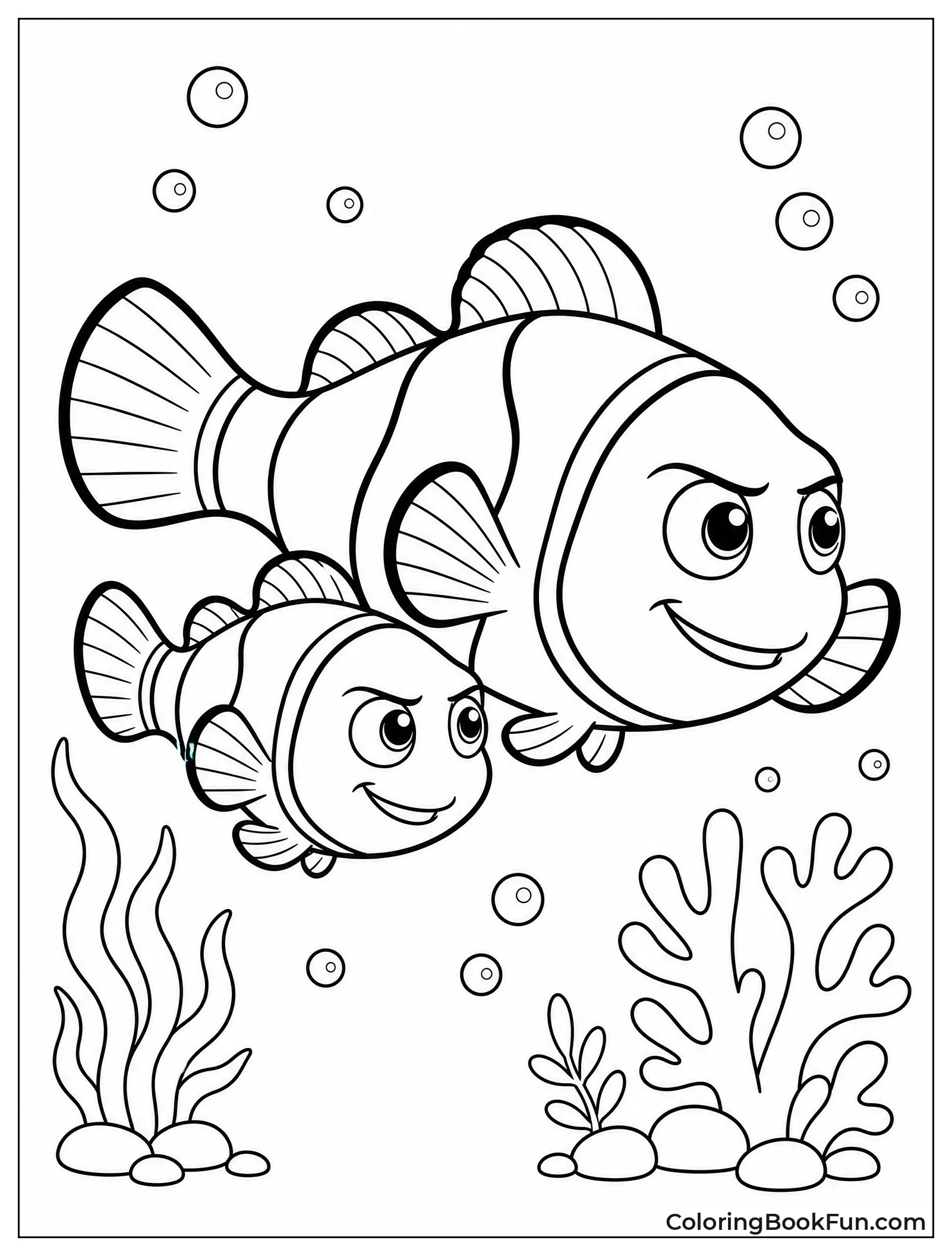 Marlin Swimming with Son Nemo