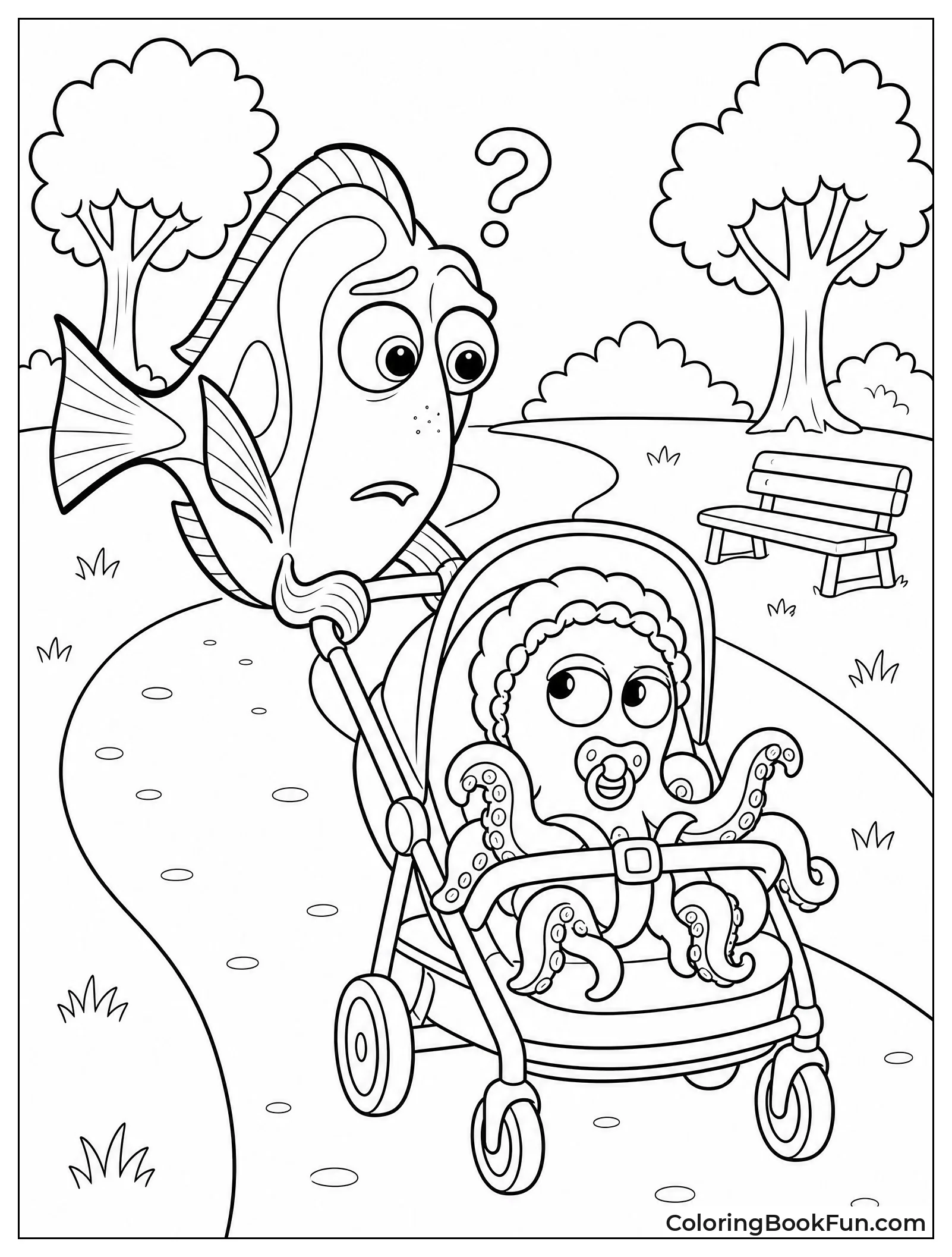 Dory Pushing Hank in Stroller