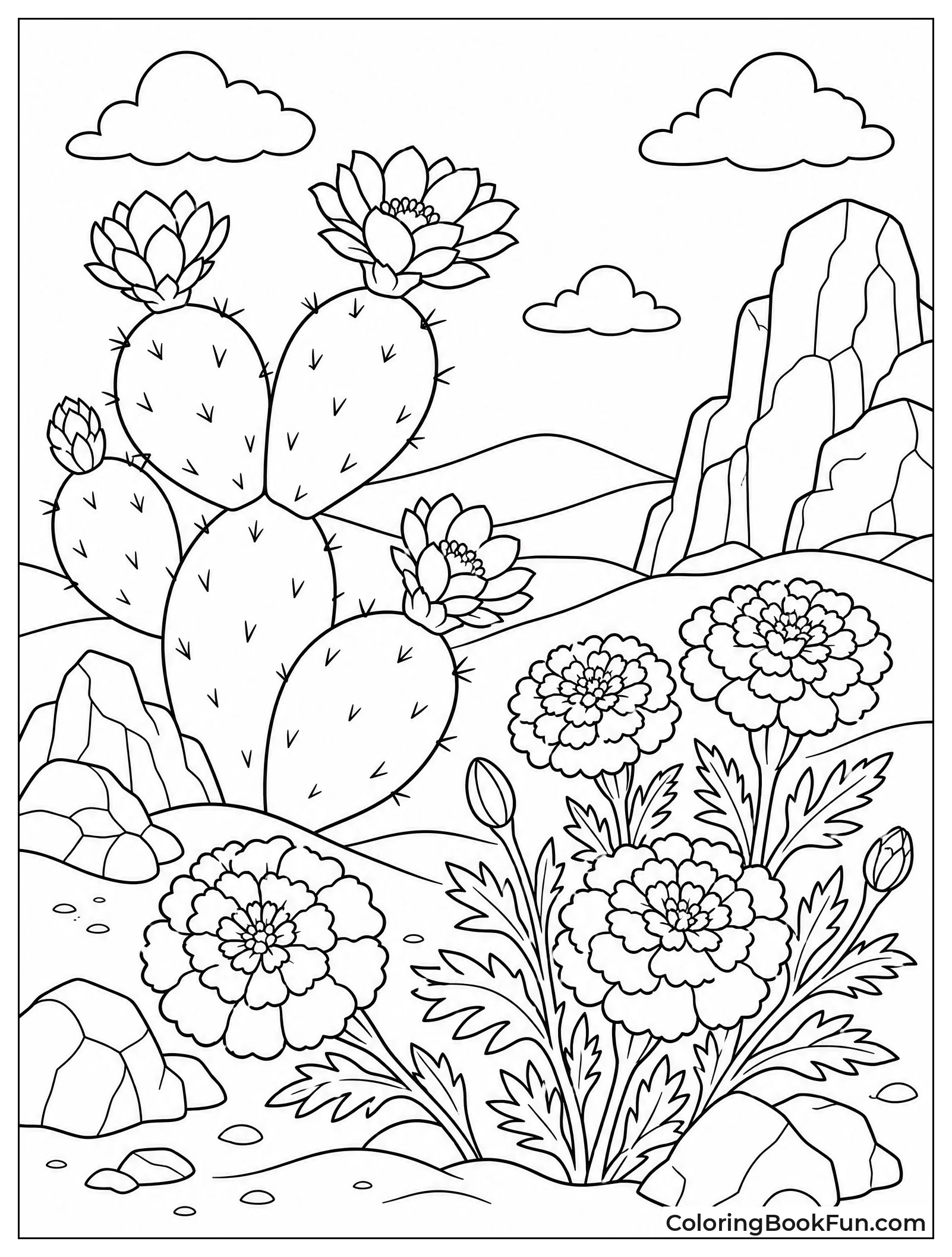 Desert Flowers among Sandy Dunes