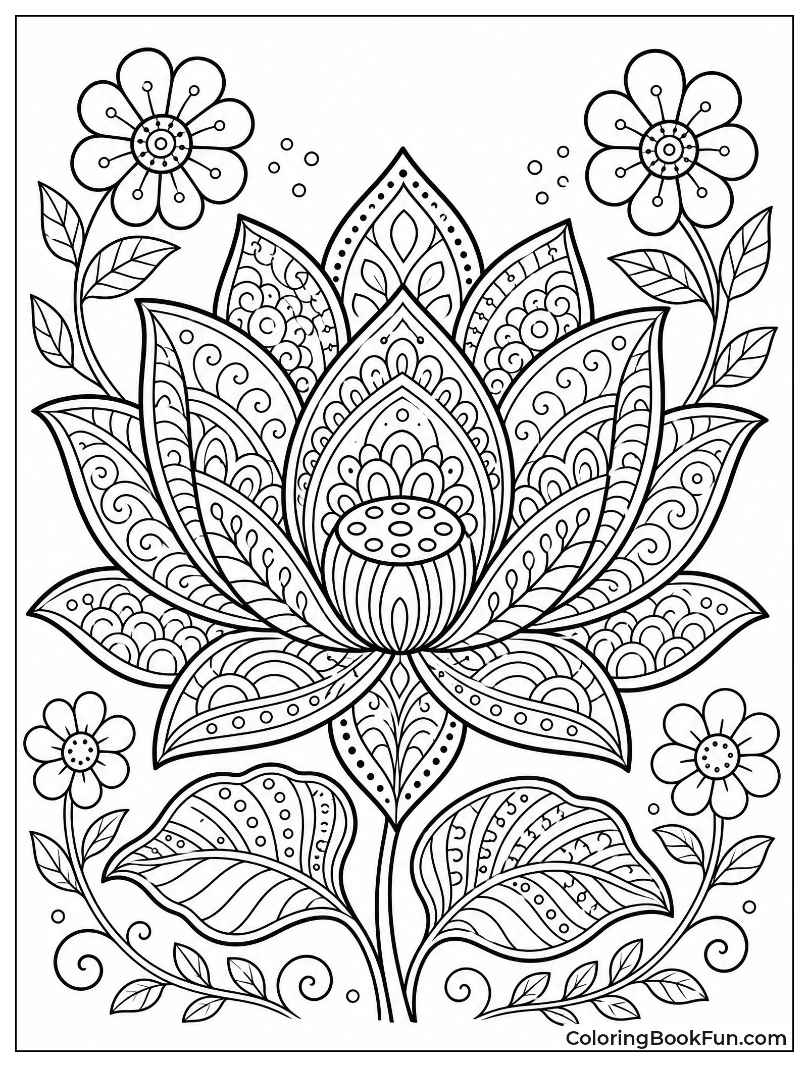 Lotus Mandala with Lacy Petals