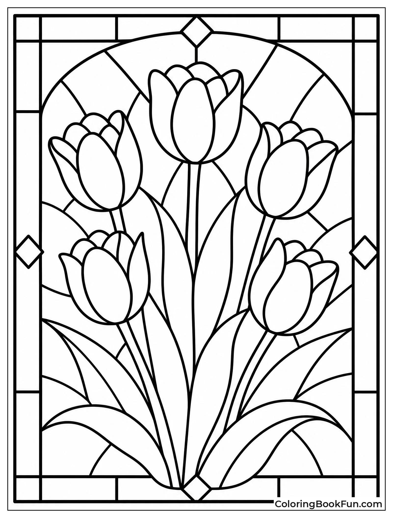 Stained Glass Tulips in Color