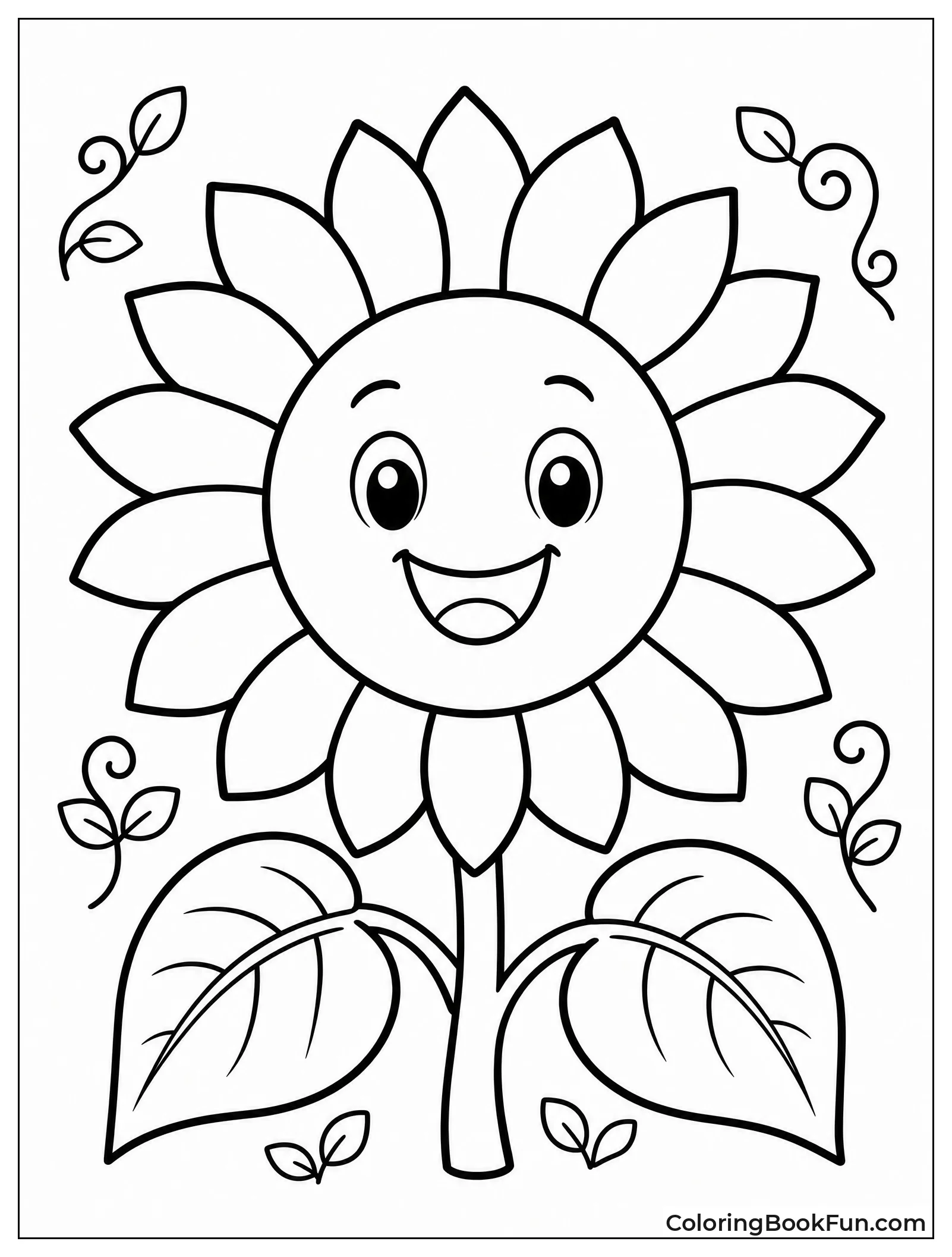 Cartoon Sunflower with a Smile