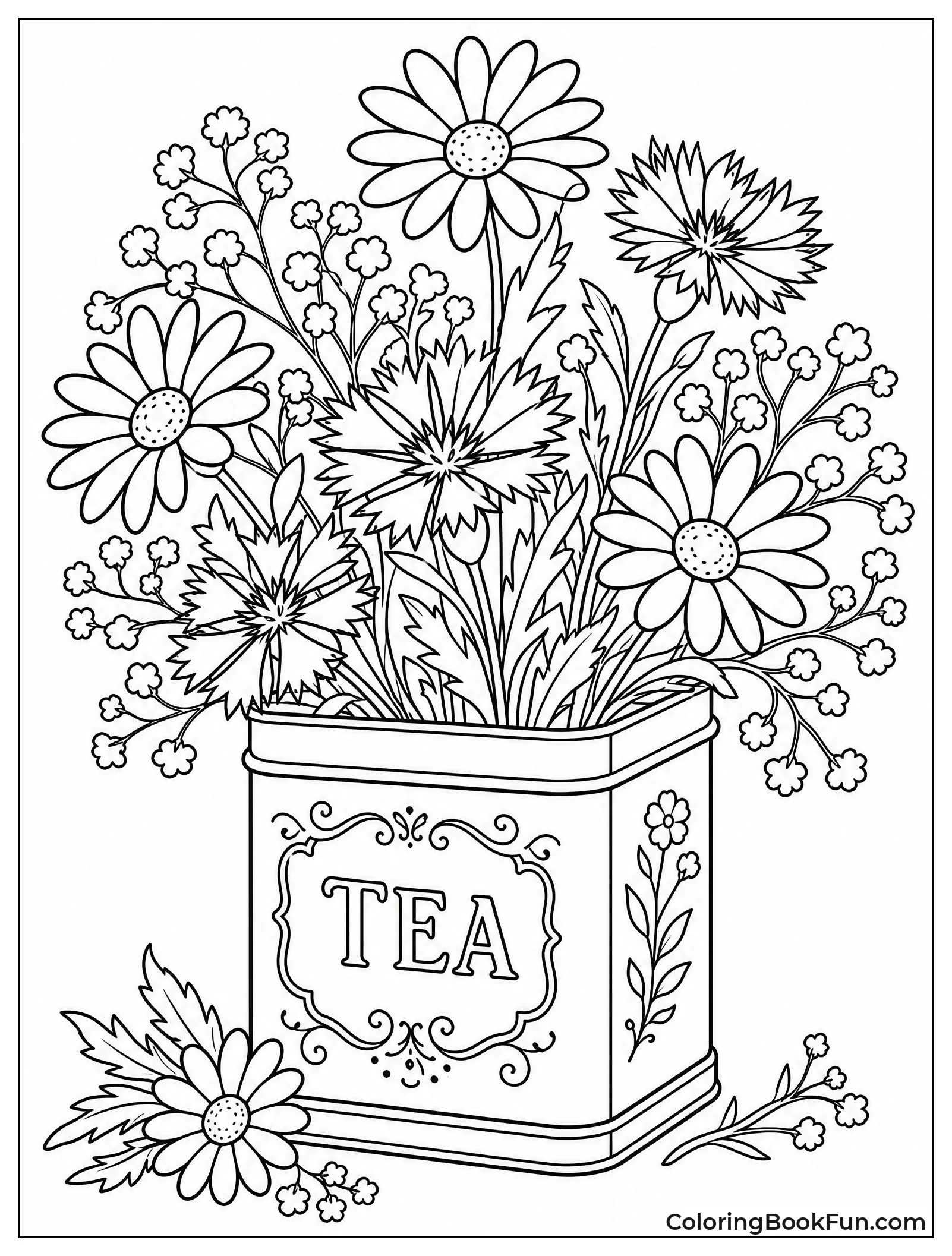 Wildflowers in a Vintage Tea Tin