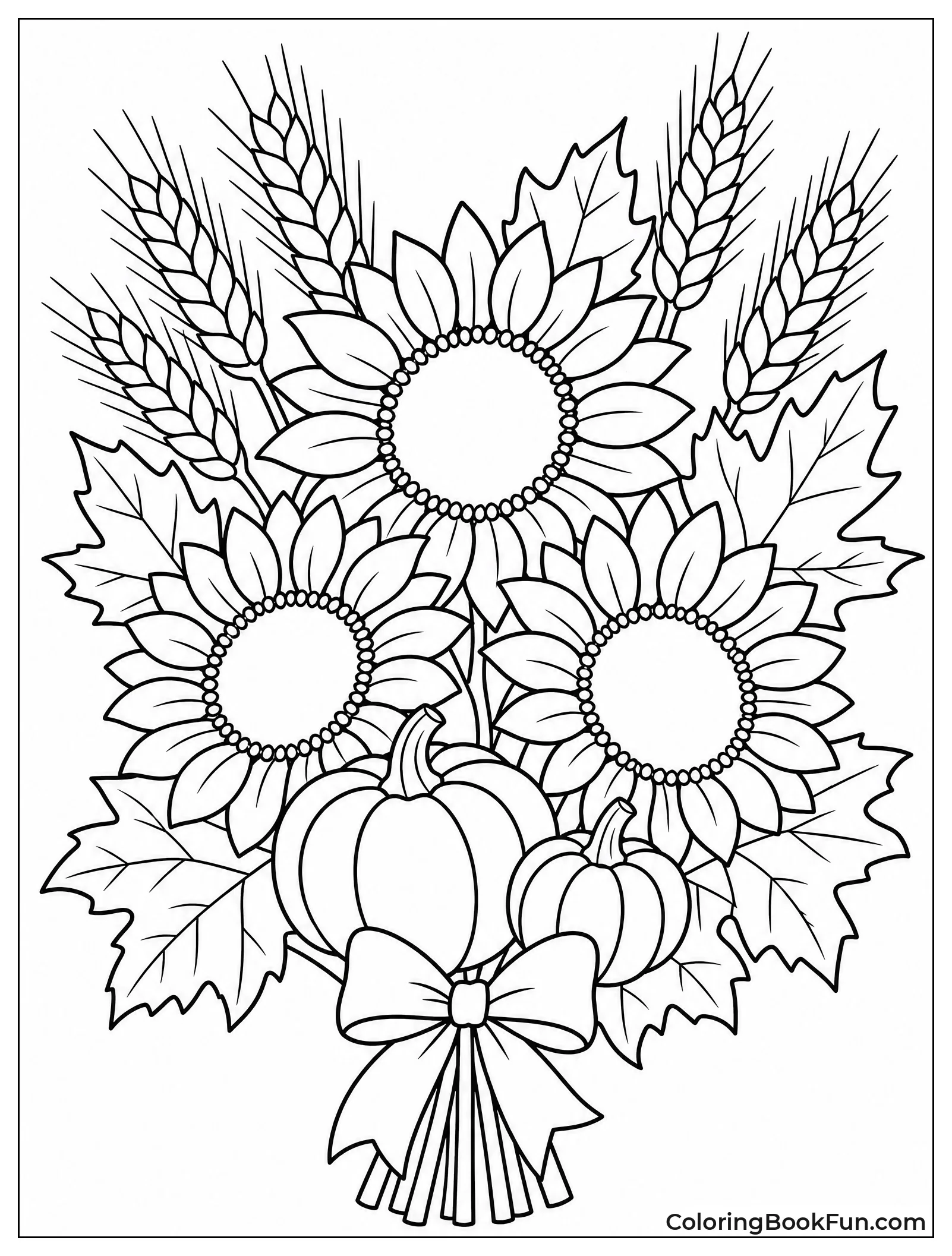 Sunflowers Mix with Autumn Leaves
