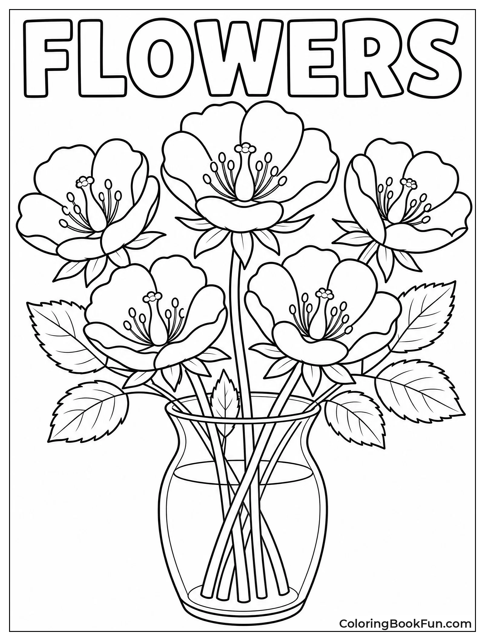 Vase Shows Flower Parts Clearly