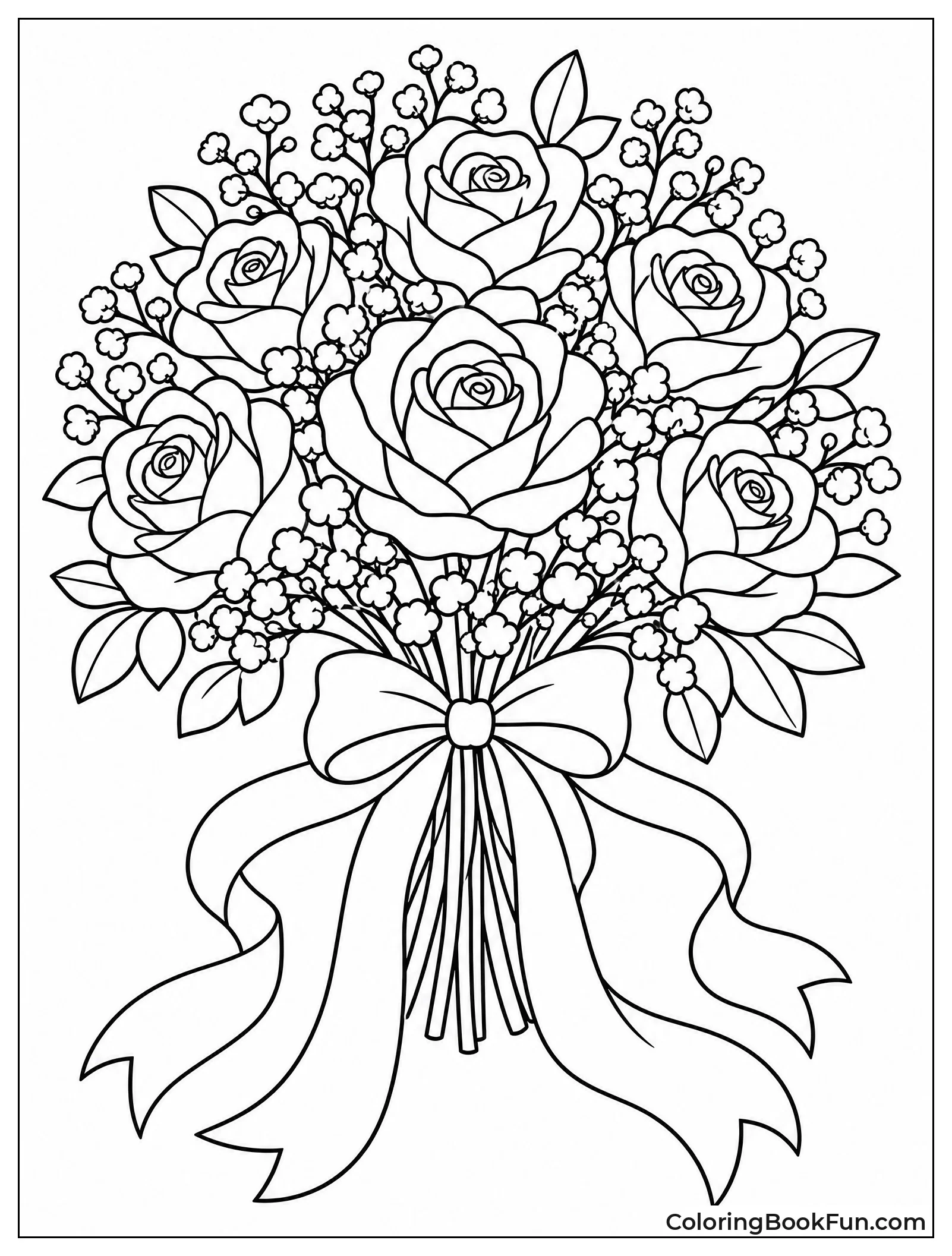 Roses with Long Flowing Ribbons