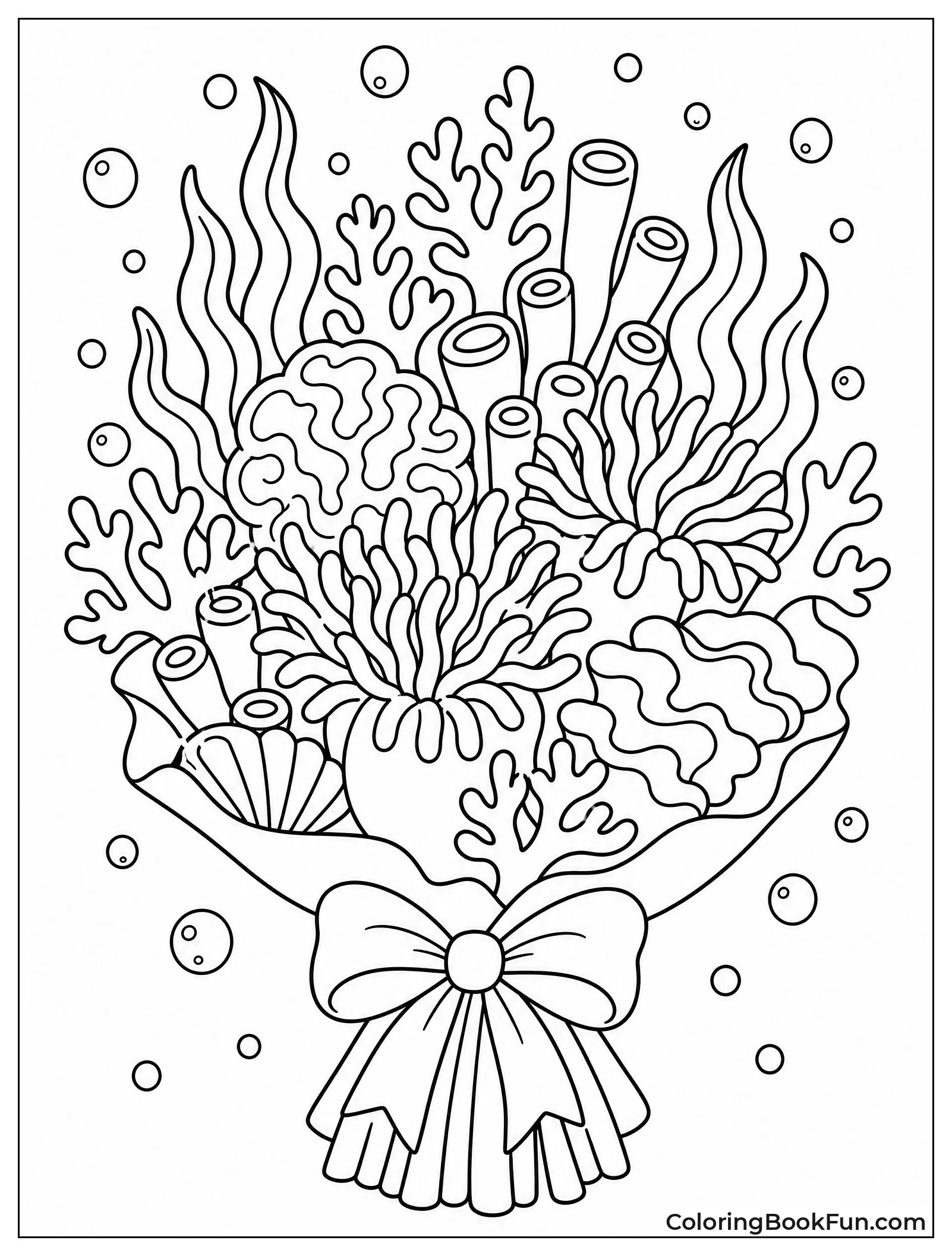 Coral and Anemones Make a Bouquet