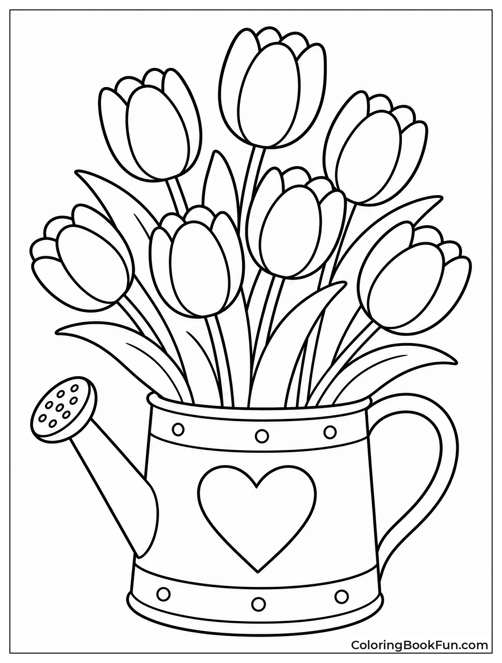 Tulips Fill a Rustic Watering Can