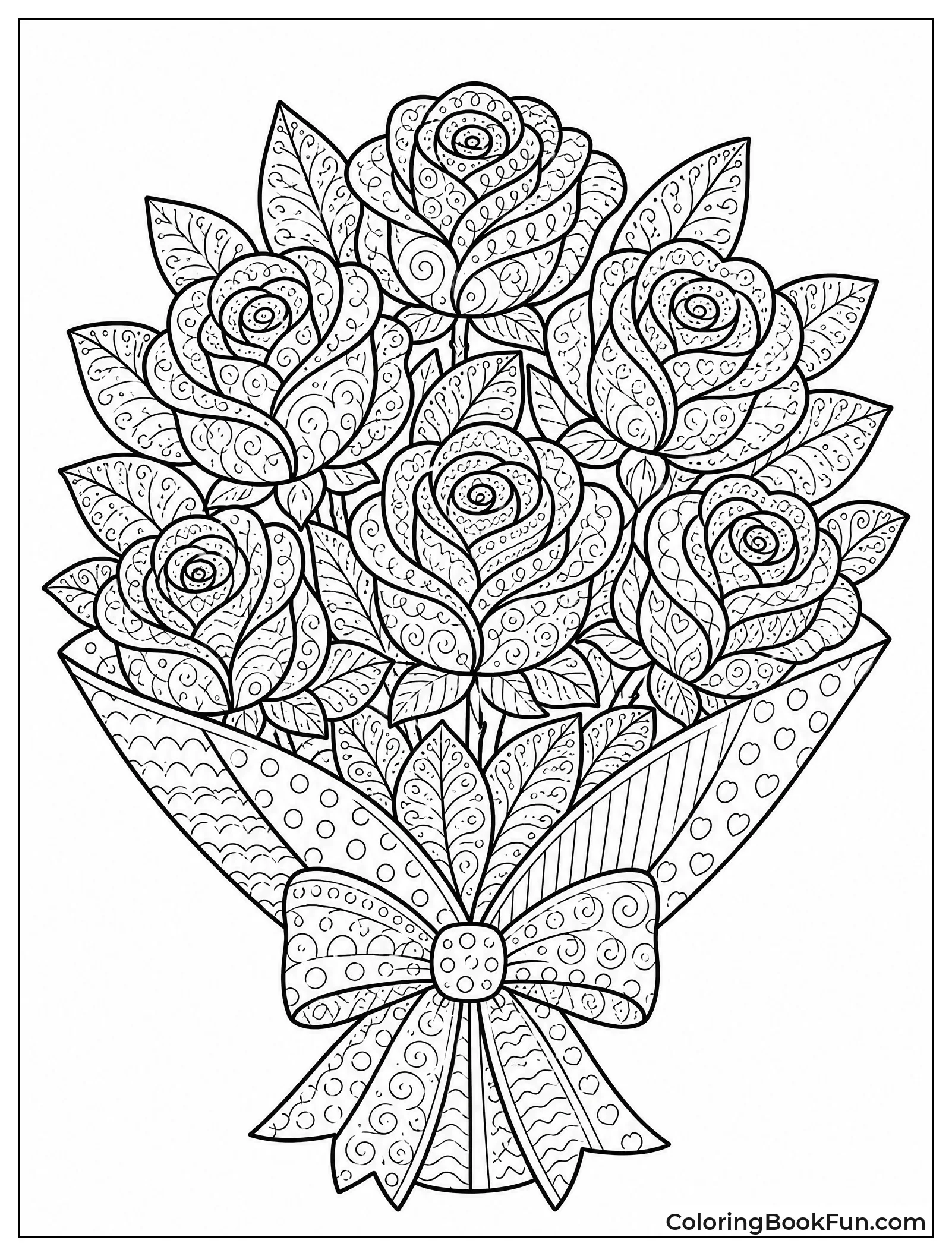 Roses Covered in Zentangle Lines