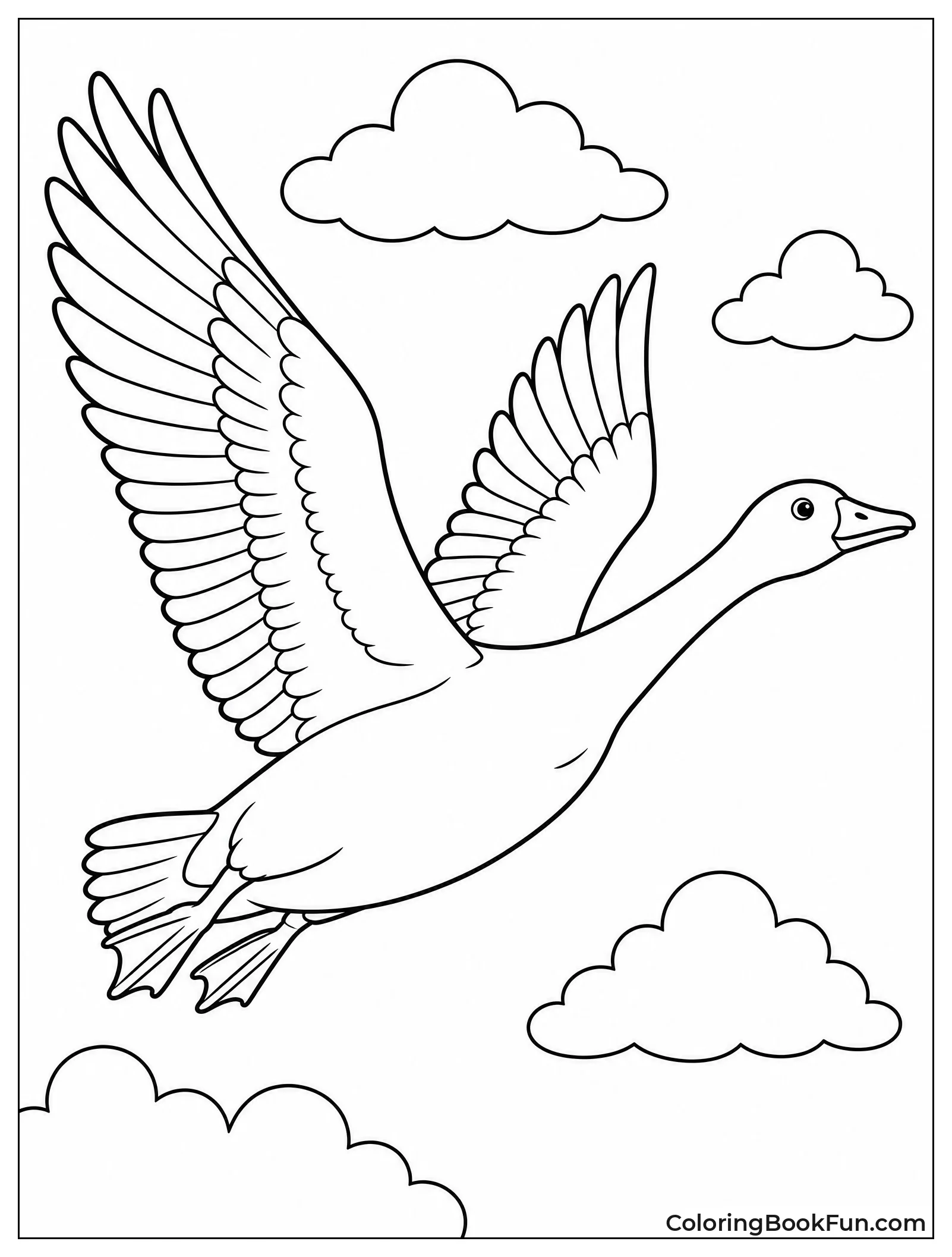 Majestic Goose Flying Across Sky
