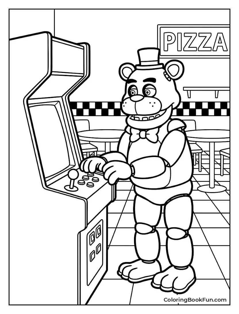 Freddy Playing Classic Arcade Games